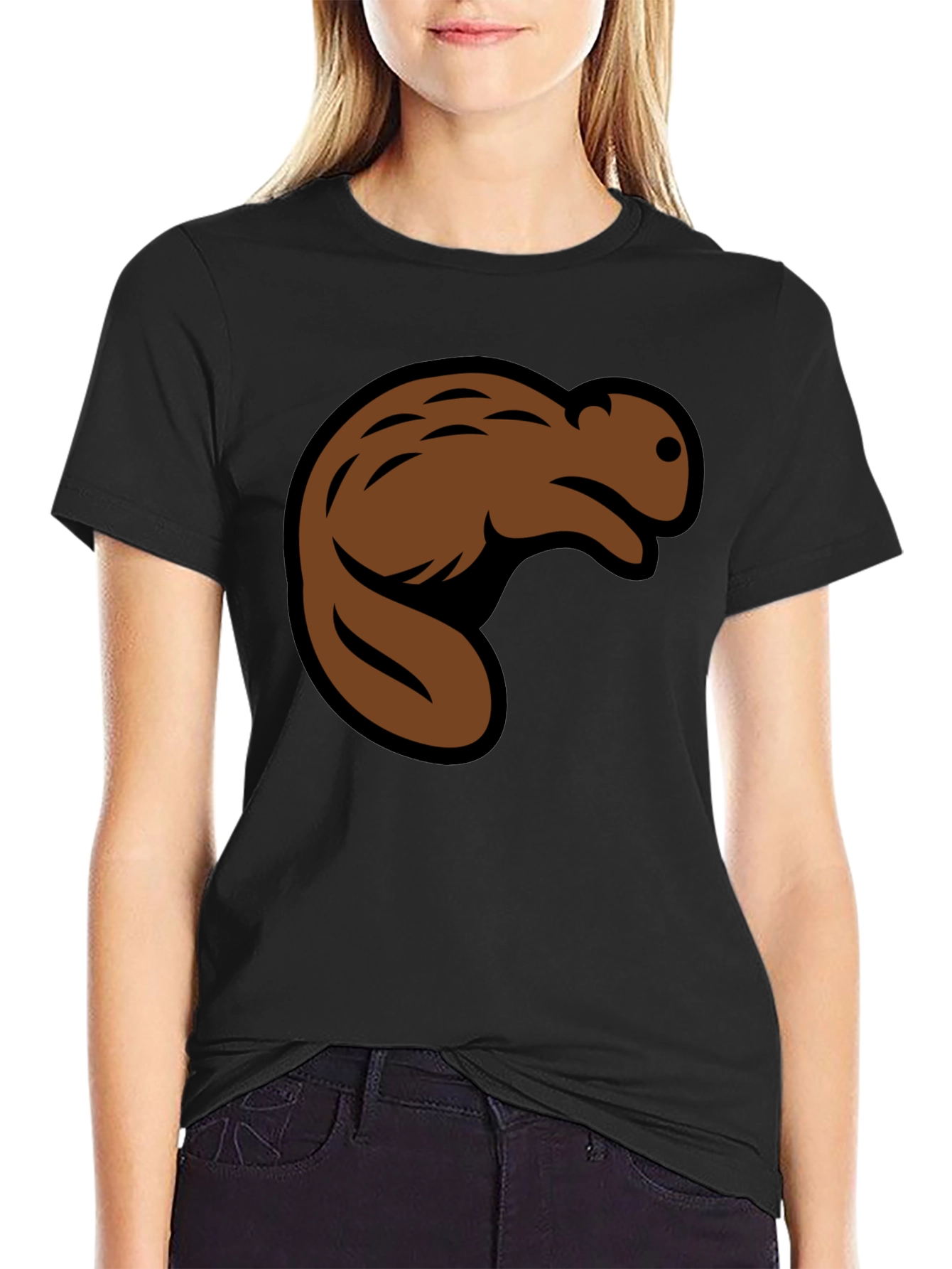 Beaver Graphic Black T-Shirt