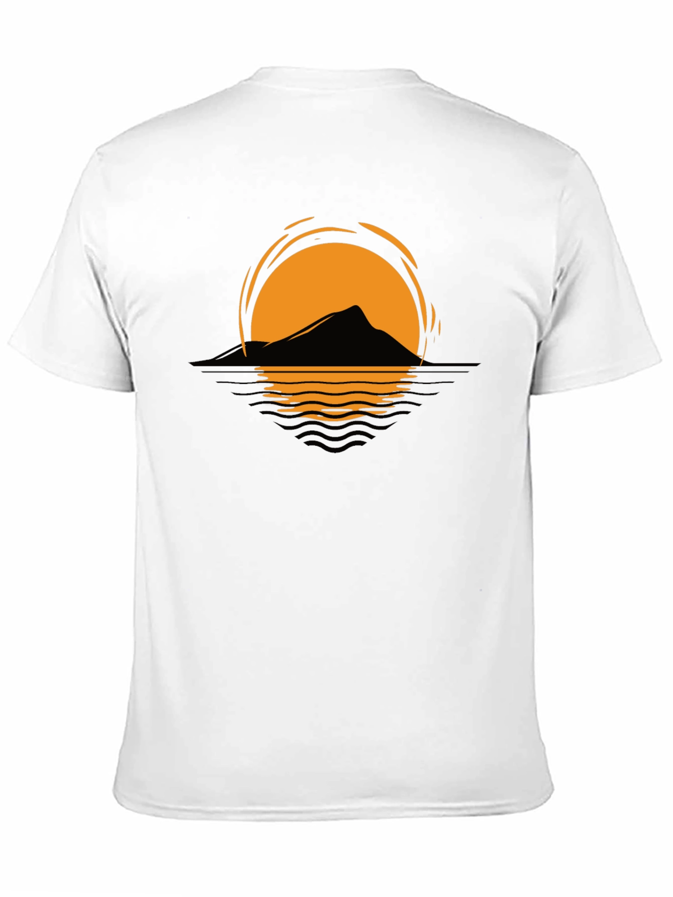 Sunset Mountain Graphic Tee - Stylish Unisex Black T-Shirt