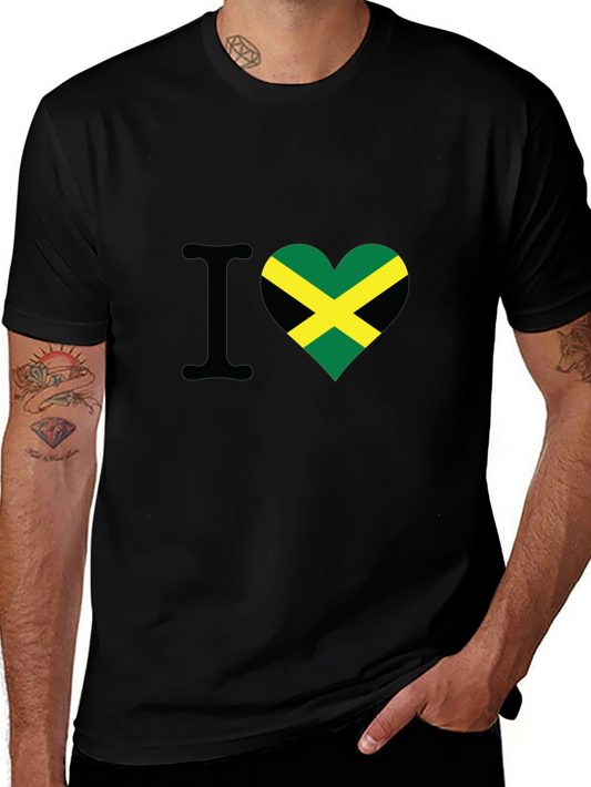 I Love Jamaica Heart Flag T-Shirt