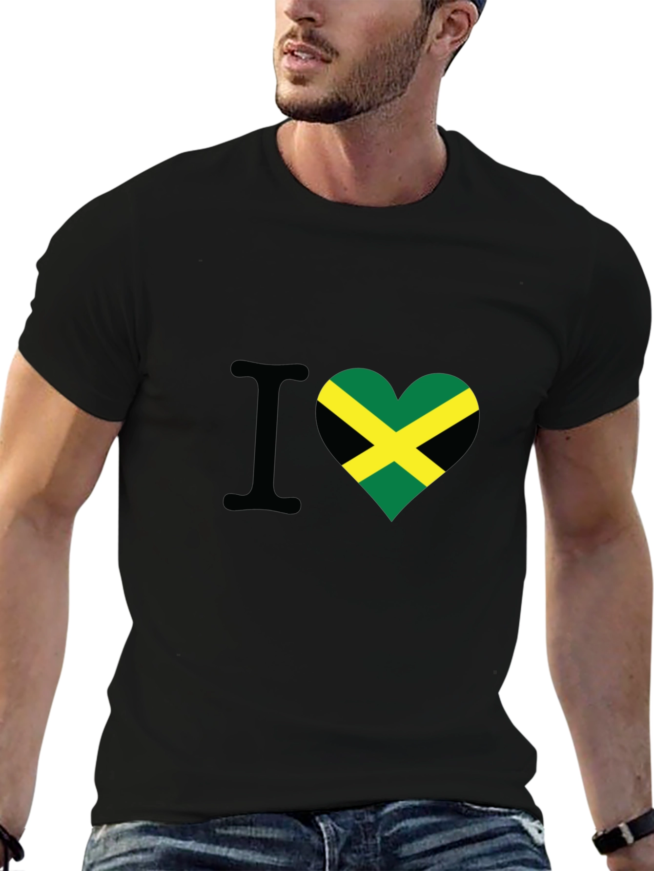 I Love Jamaica Heart Flag T-Shirt