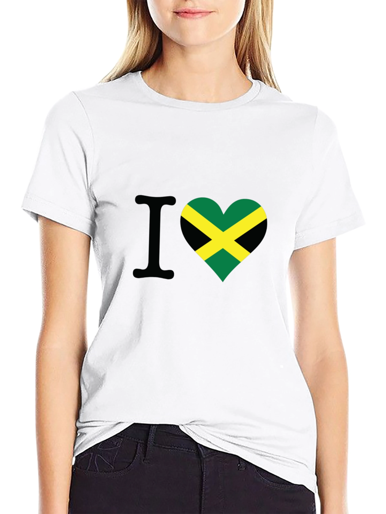 I Love Jamaica Heart Flag T-Shirt