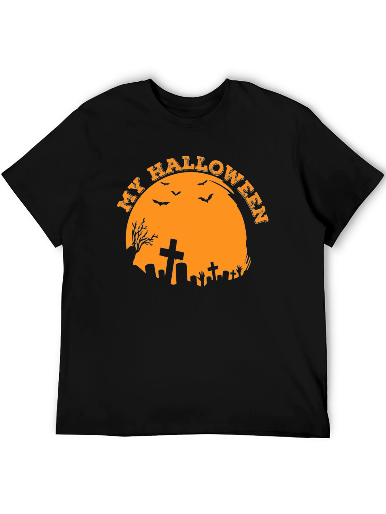 Spooky Halloween T-Shirt - Graveyard Moon Design