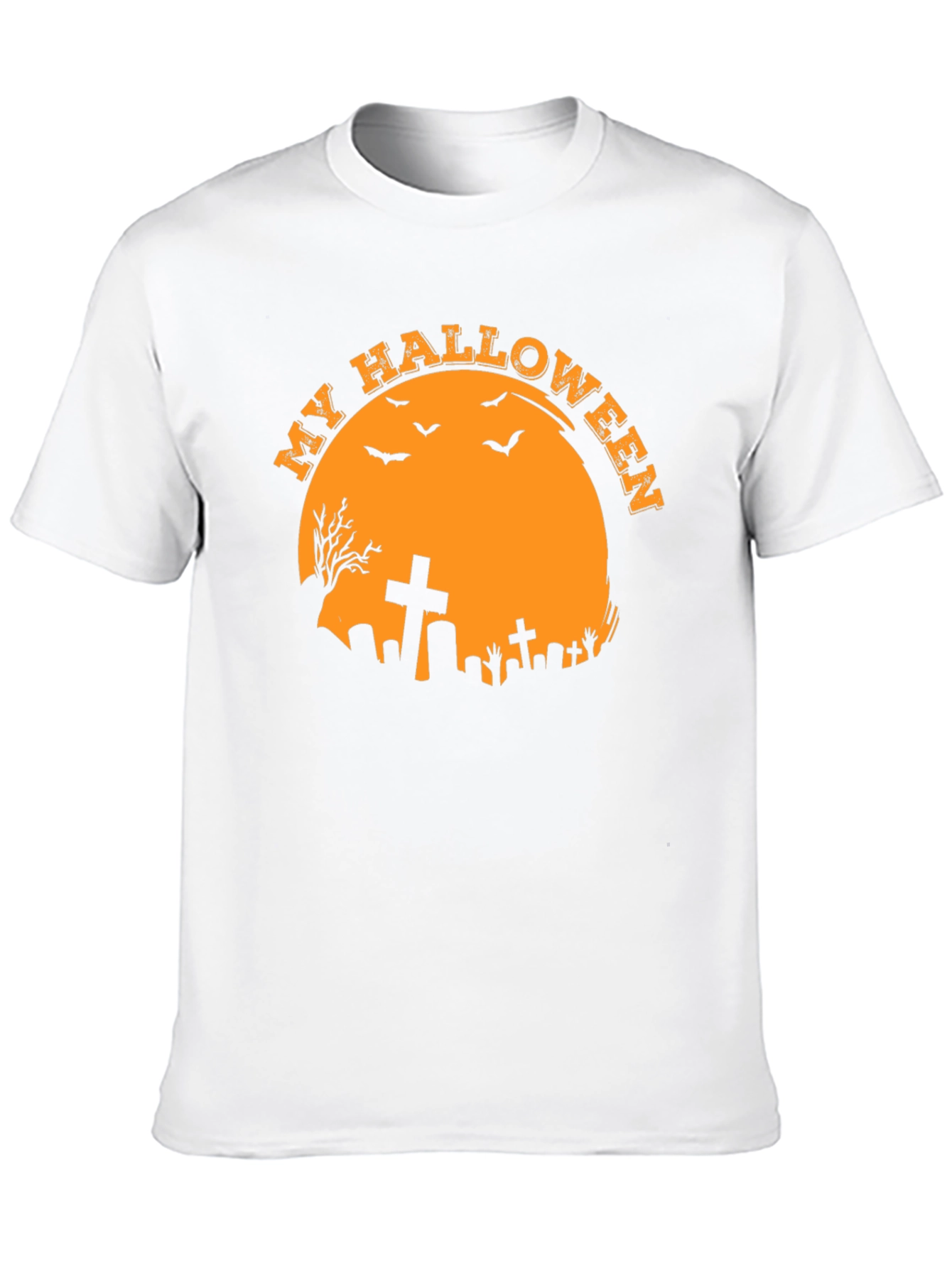 Spooky Halloween T-Shirt - Graveyard Moon Design