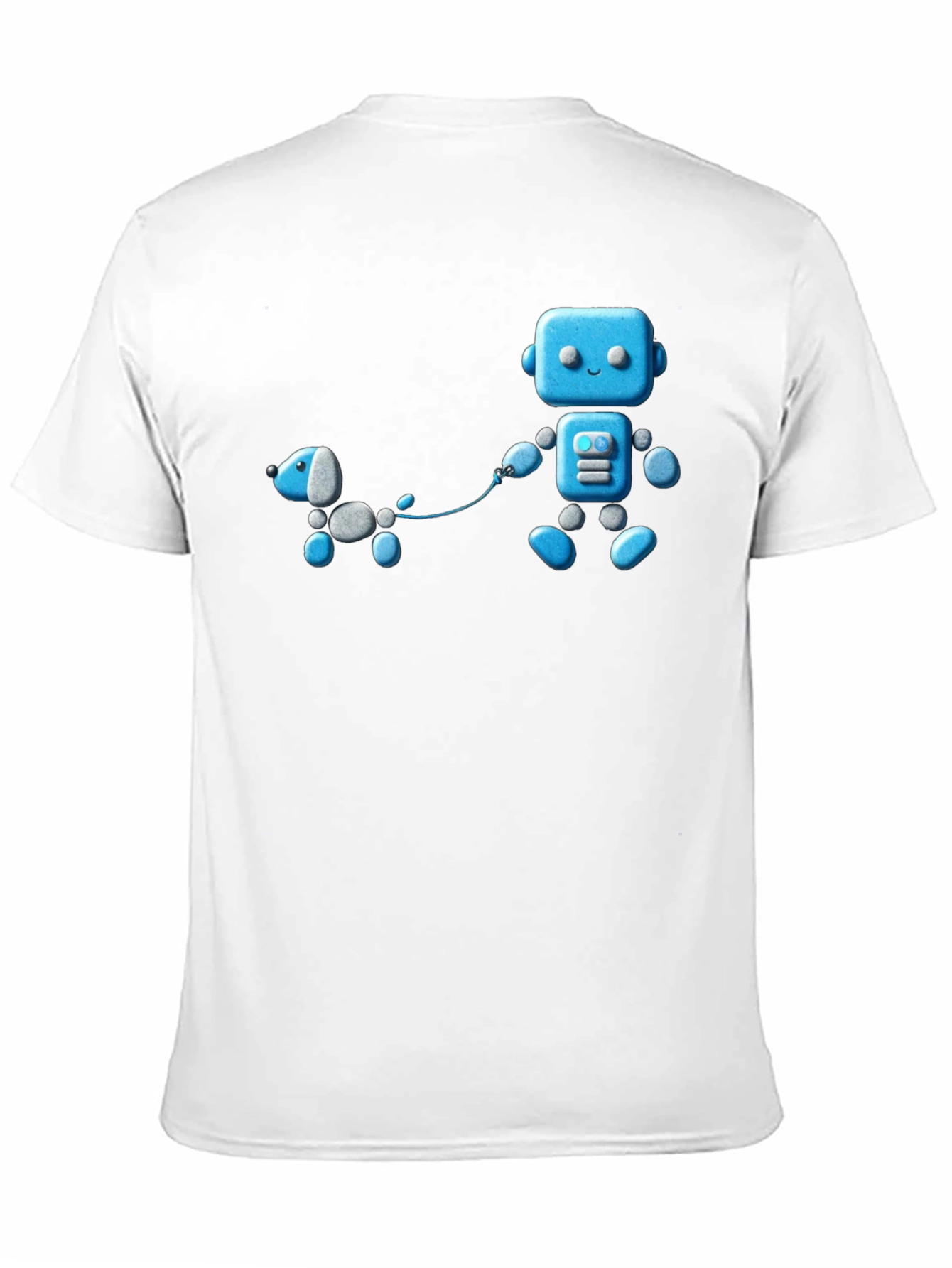 Robot and Dog Graphic T-Shirt - Unisex Black Tee