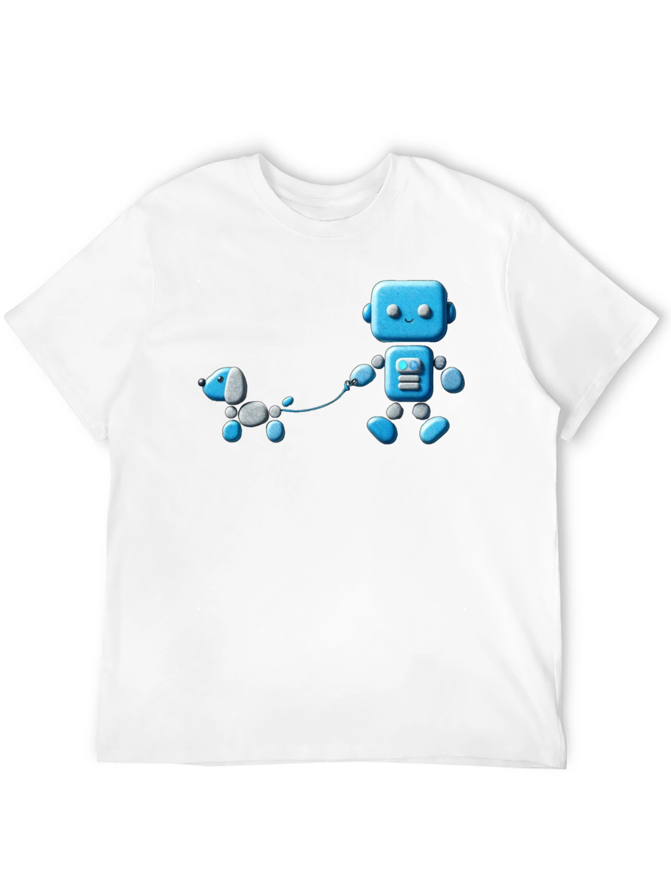 Robot and Dog Graphic T-Shirt - Unisex Black Tee
