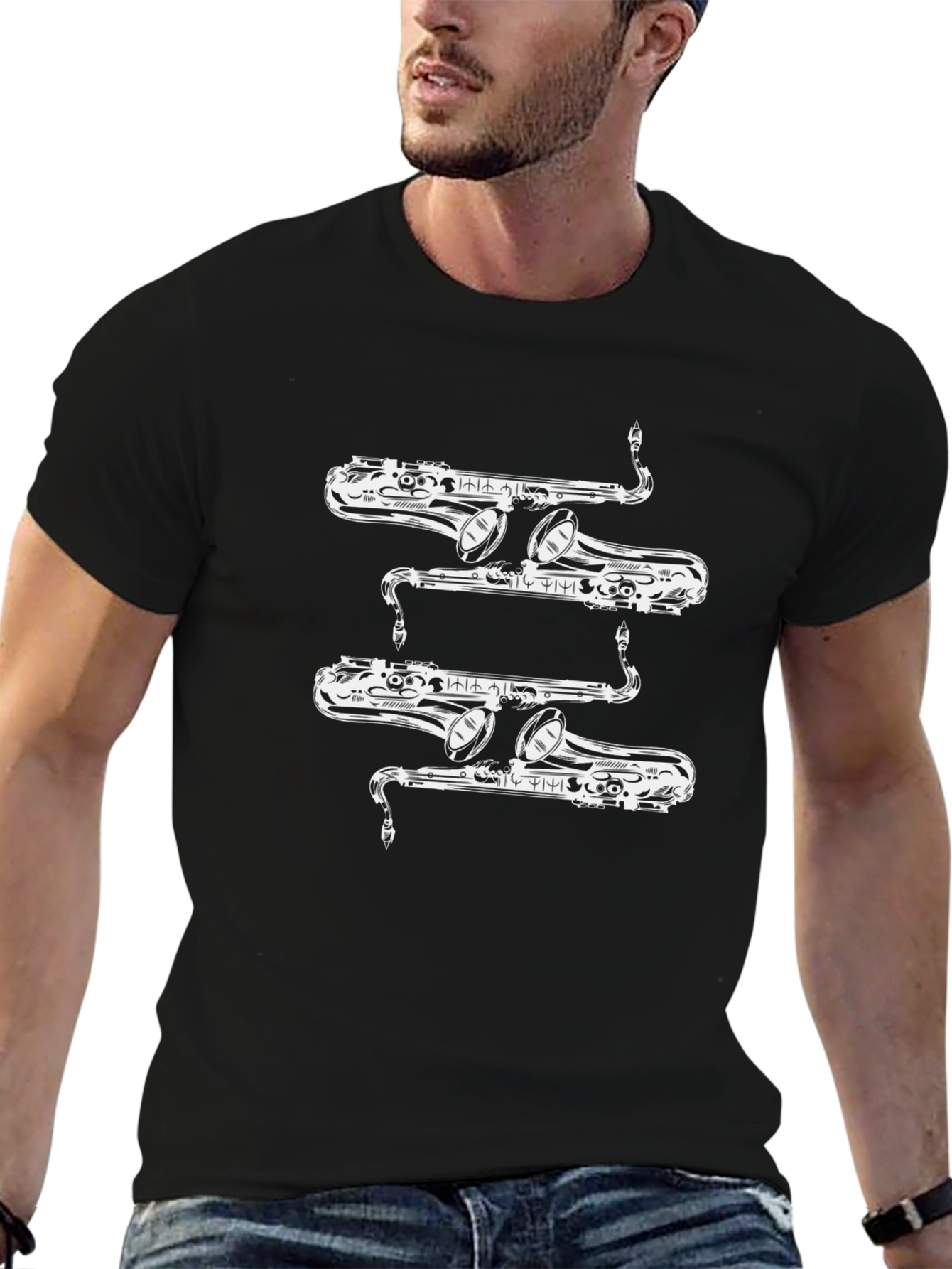 Saxophone Graphic Tee - Cool Musical Design