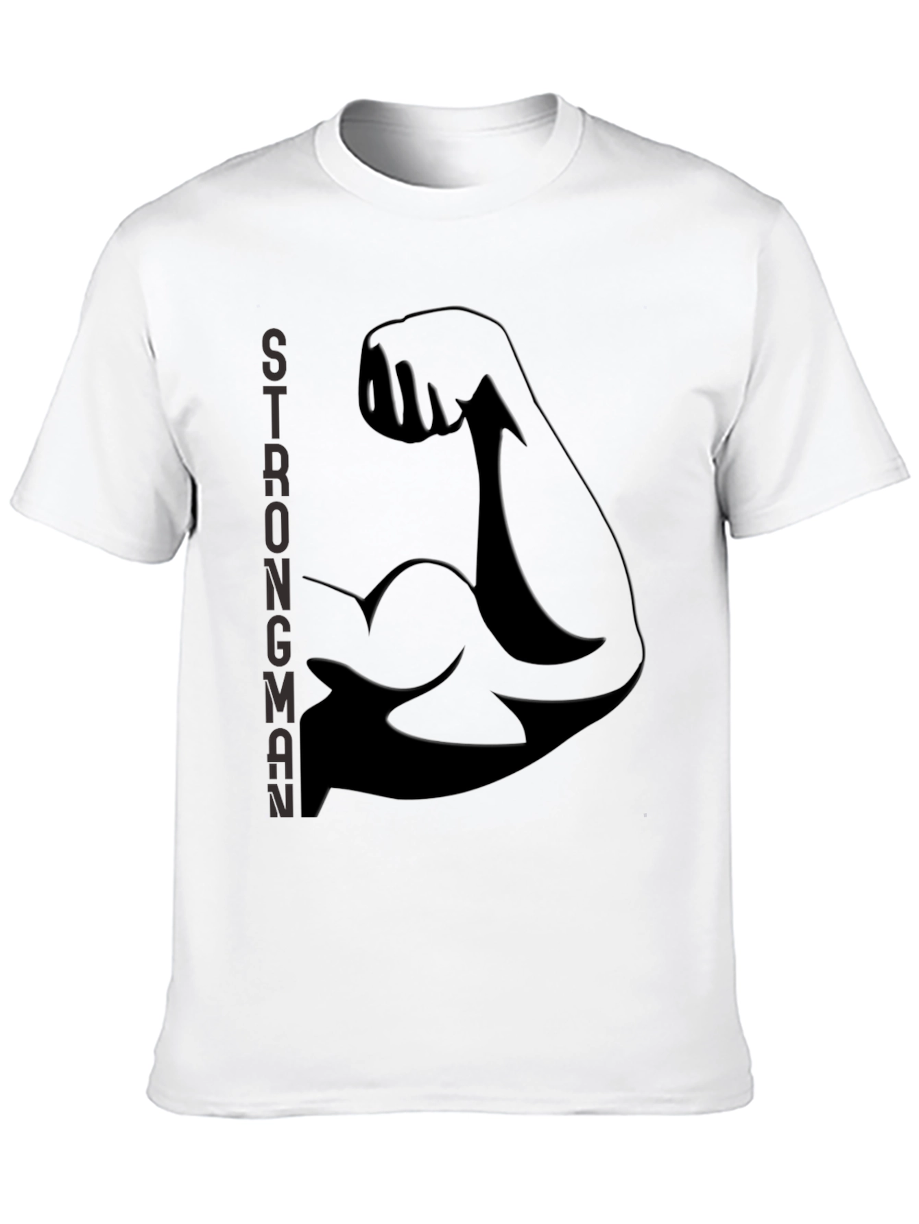 Strongman Flex Bicep Graphic Tee - Black