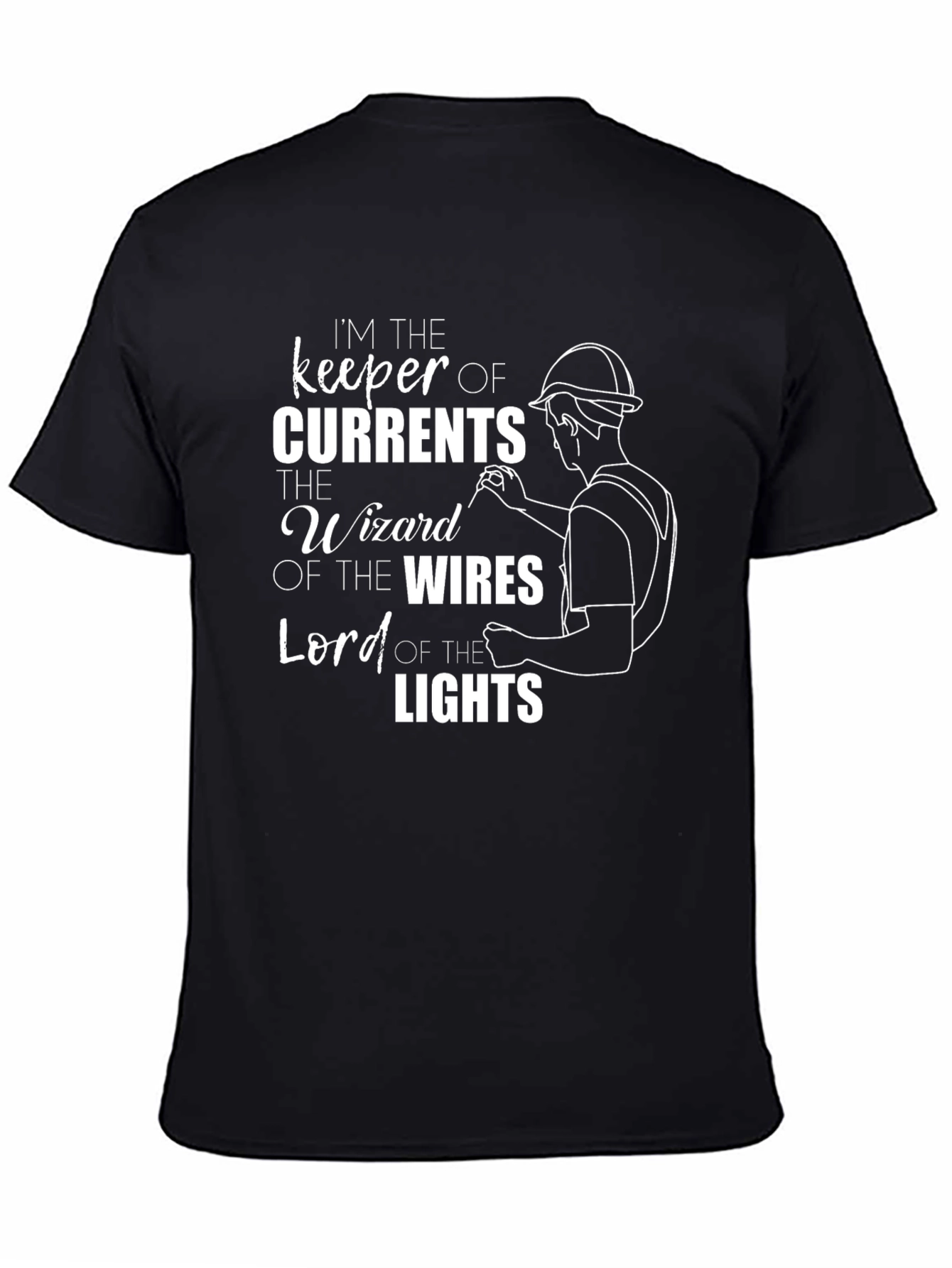 Electrician T-Shirt - Keeper of Currents Wizard of Wires