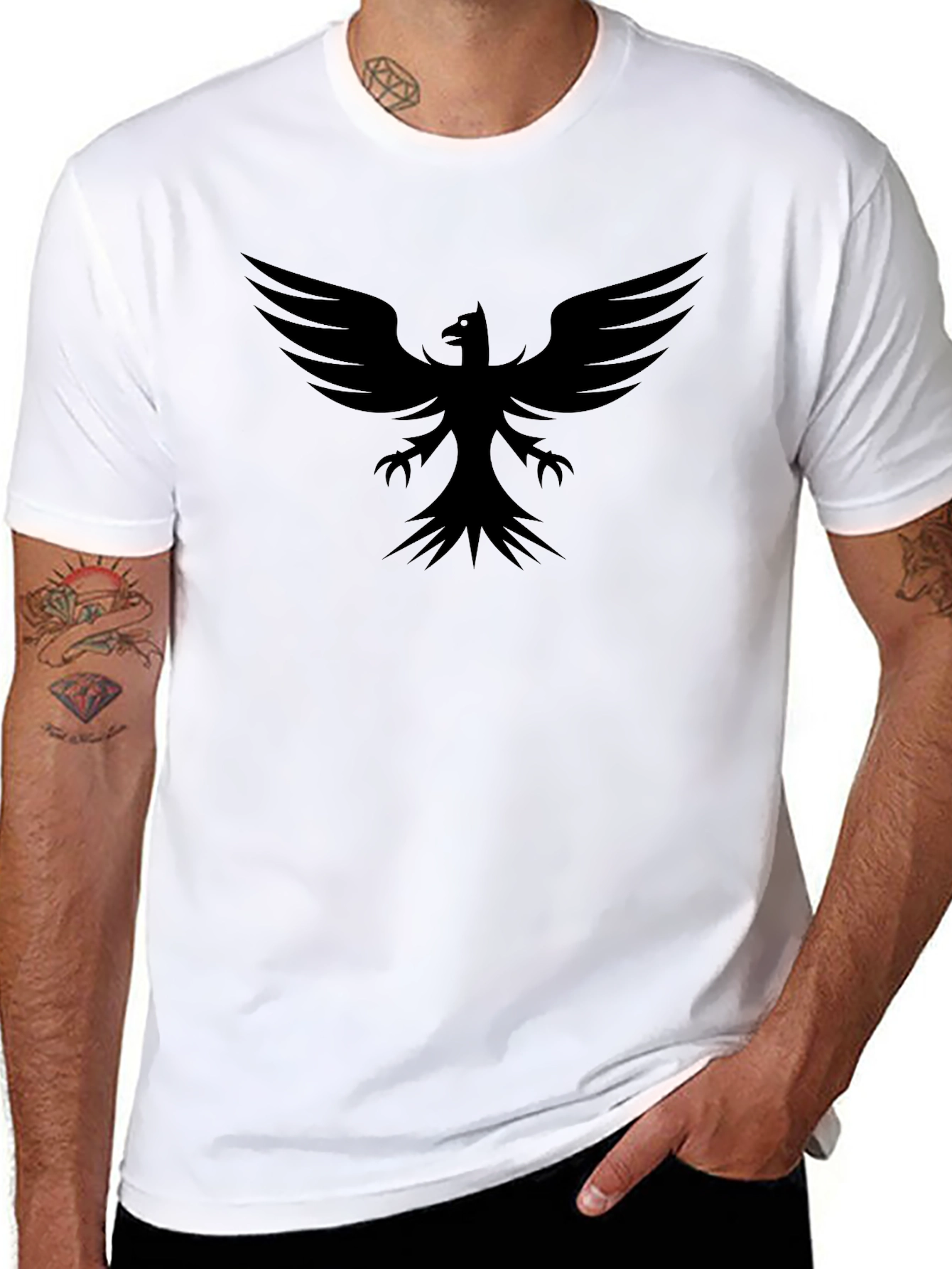 Black T-Shirt with Phoenix Design