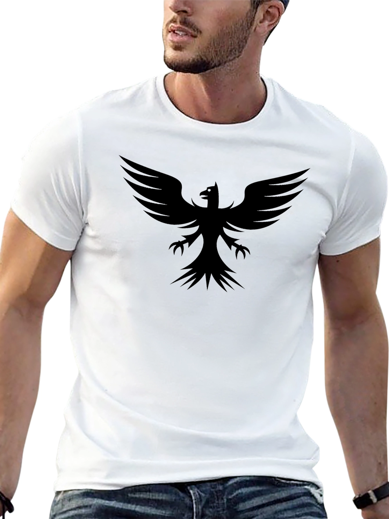 Black T-Shirt with Phoenix Design