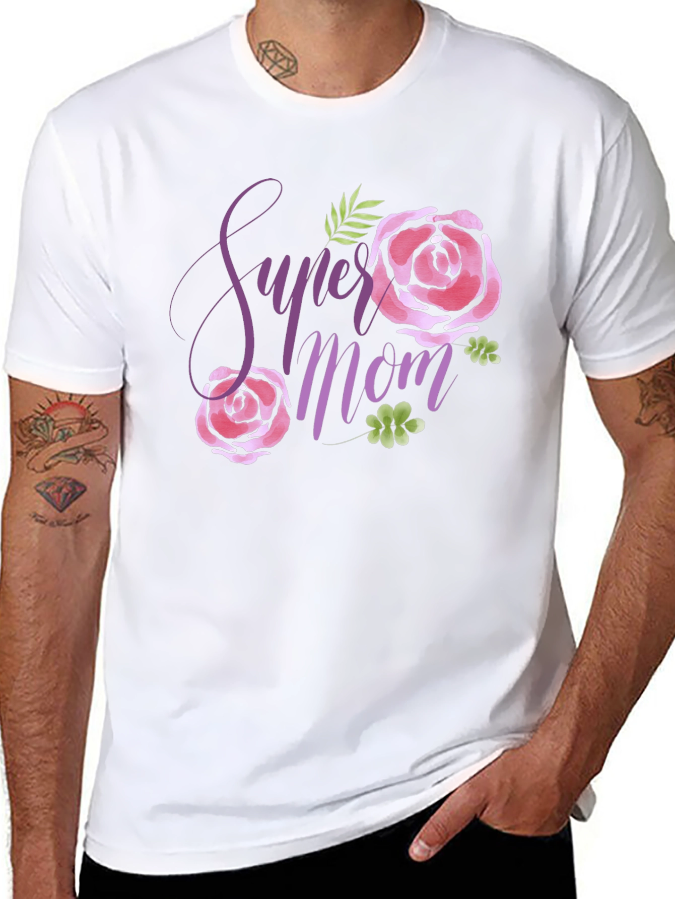 Super Mom Floral Graphic T-Shirt