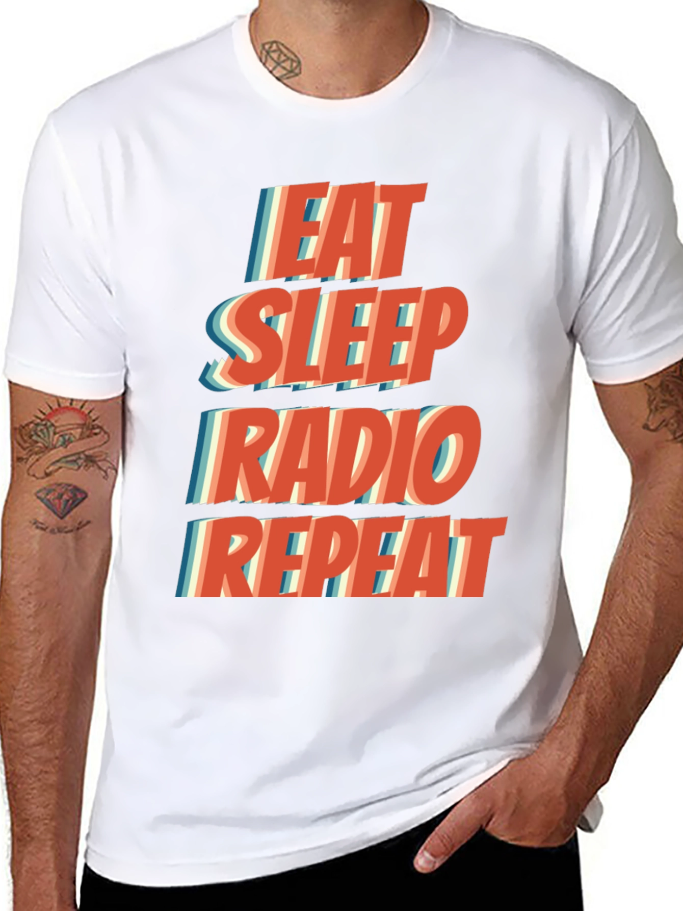 Eat Sleep Radio Repeat Graphic T-Shirt