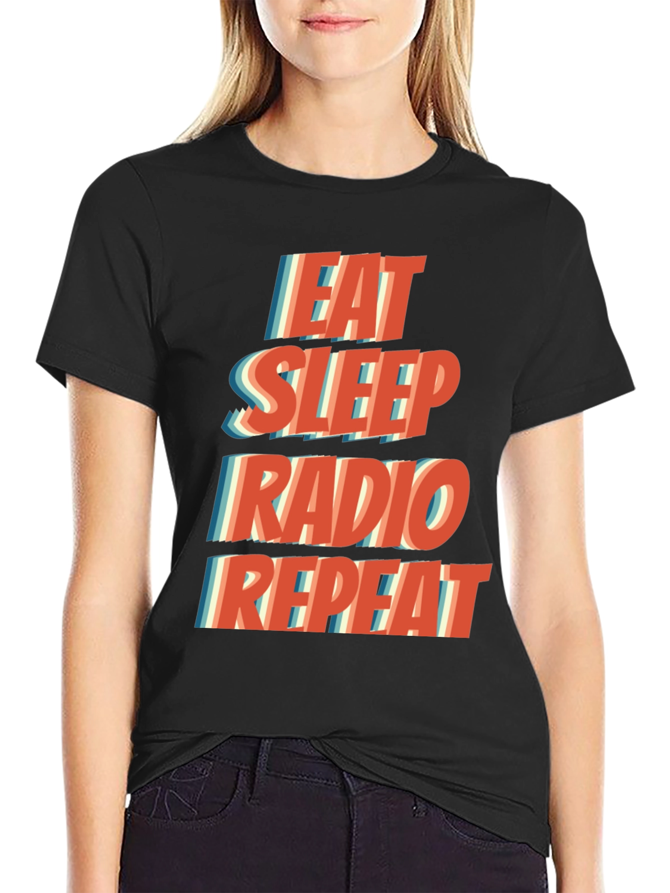 Eat Sleep Radio Repeat Graphic T-Shirt