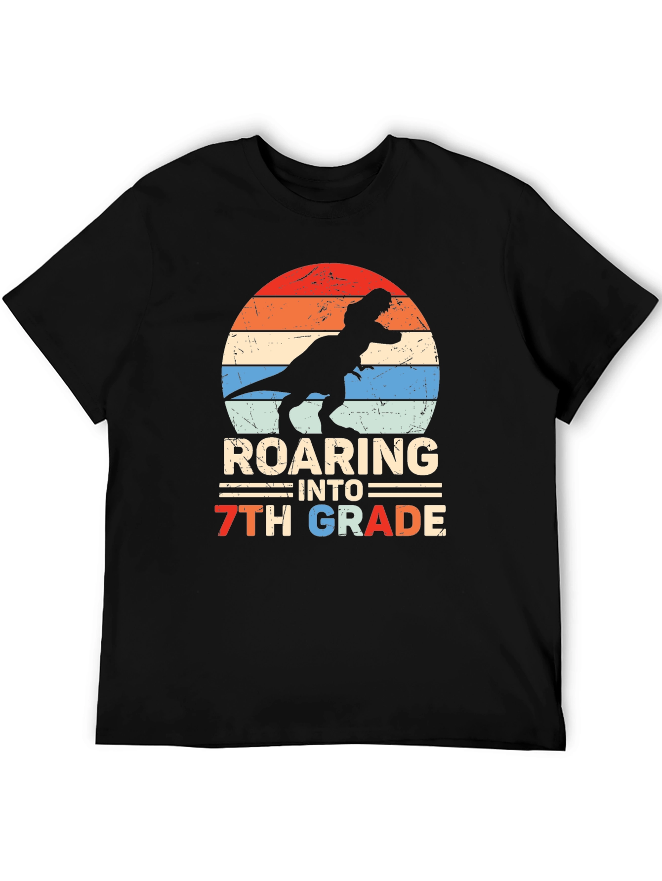 Roaring Into 7th Grade Dinosaur T-Shirt