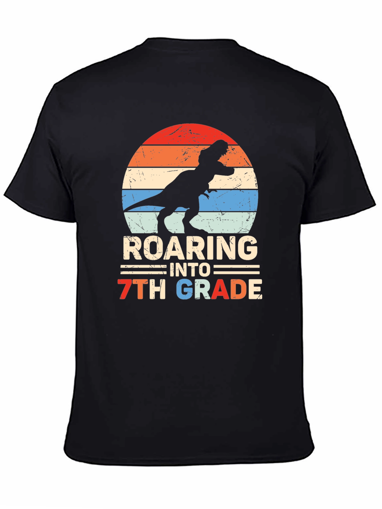 Roaring Into 7th Grade Dinosaur T-Shirt