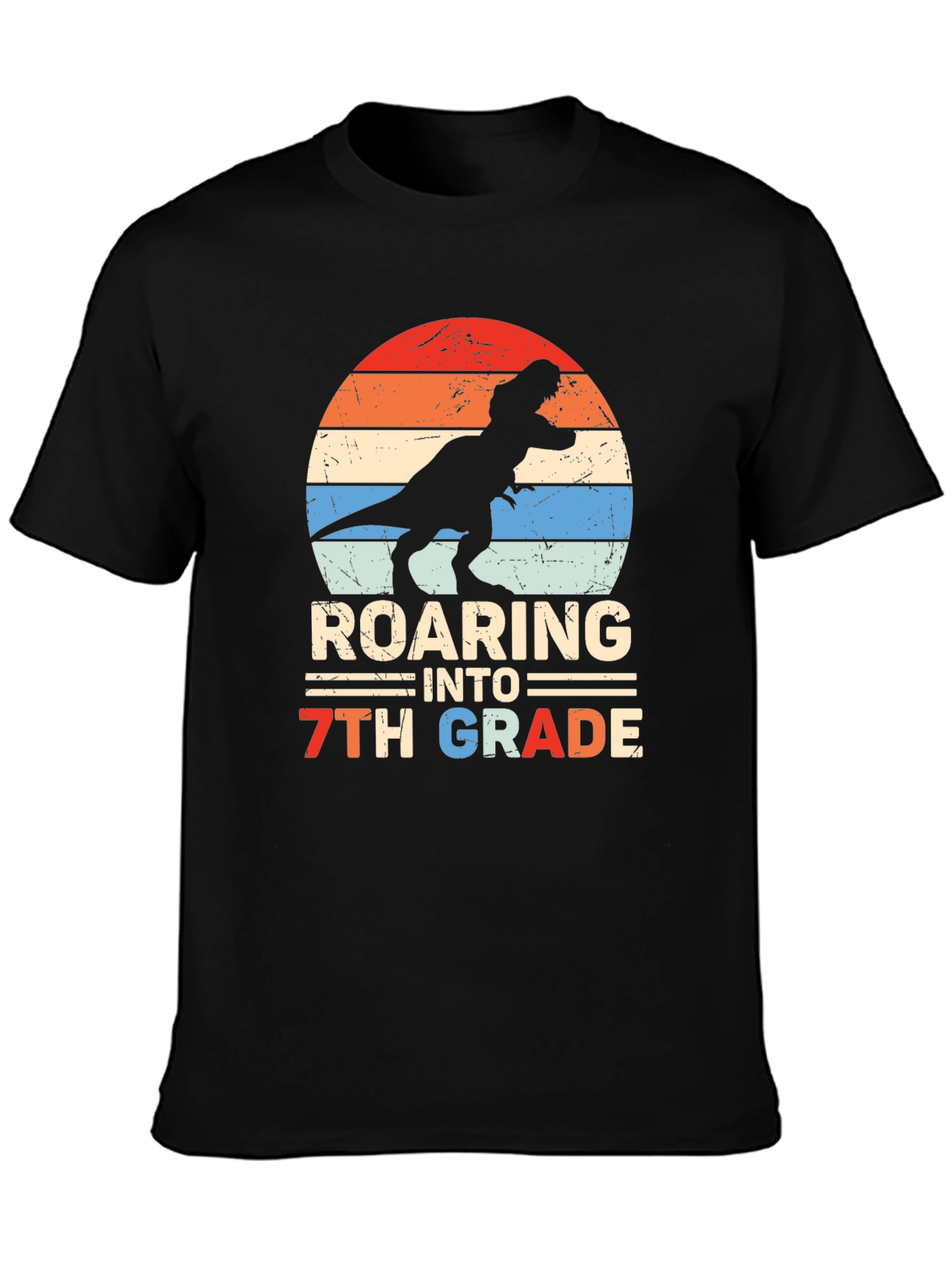 Roaring Into 7th Grade Dinosaur T-Shirt