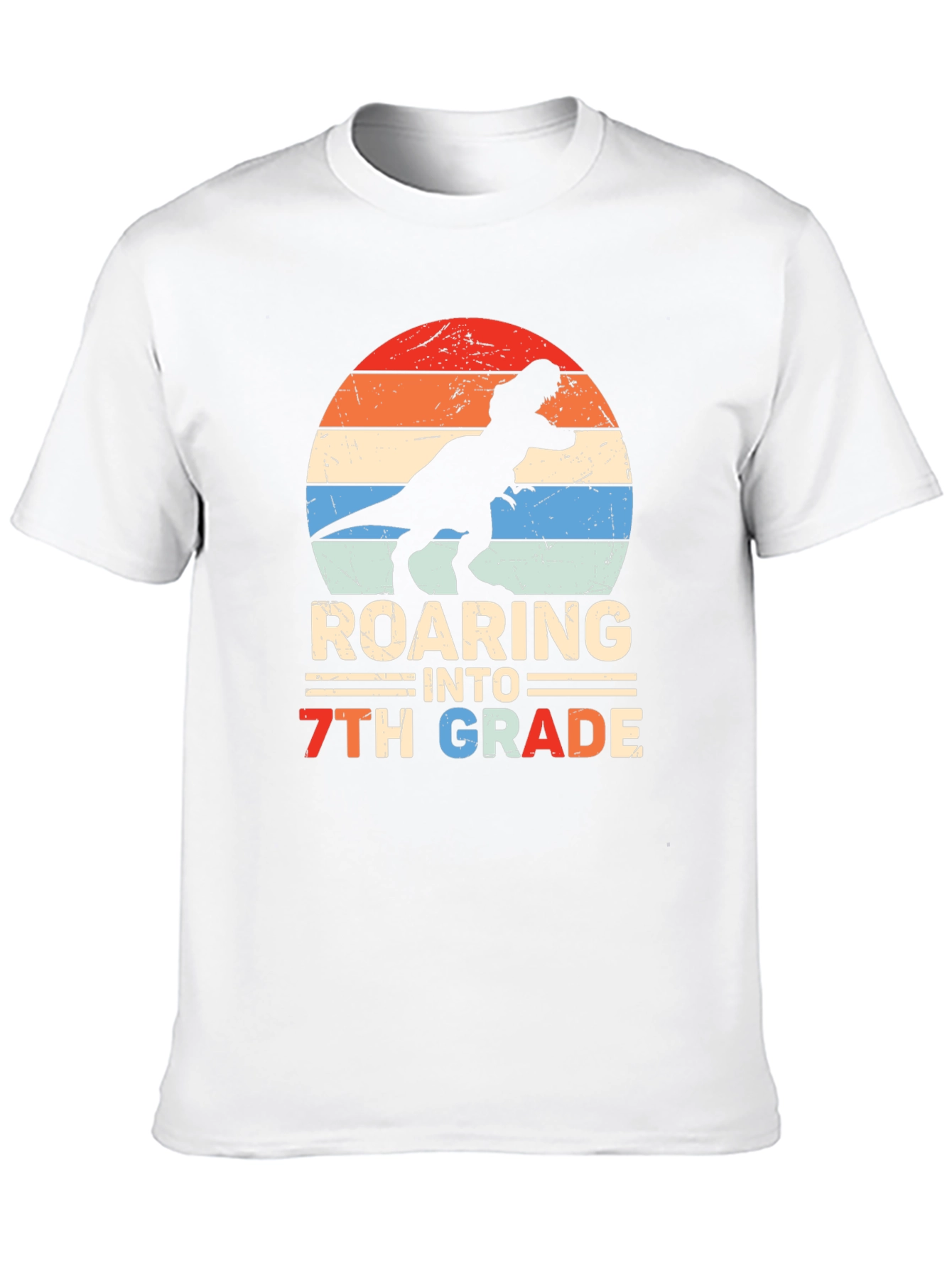 Roaring Into 7th Grade Dinosaur T-Shirt