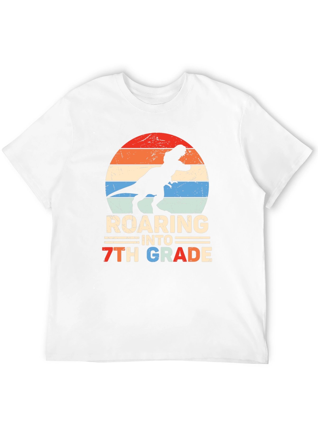 Roaring Into 7th Grade Dinosaur T-Shirt