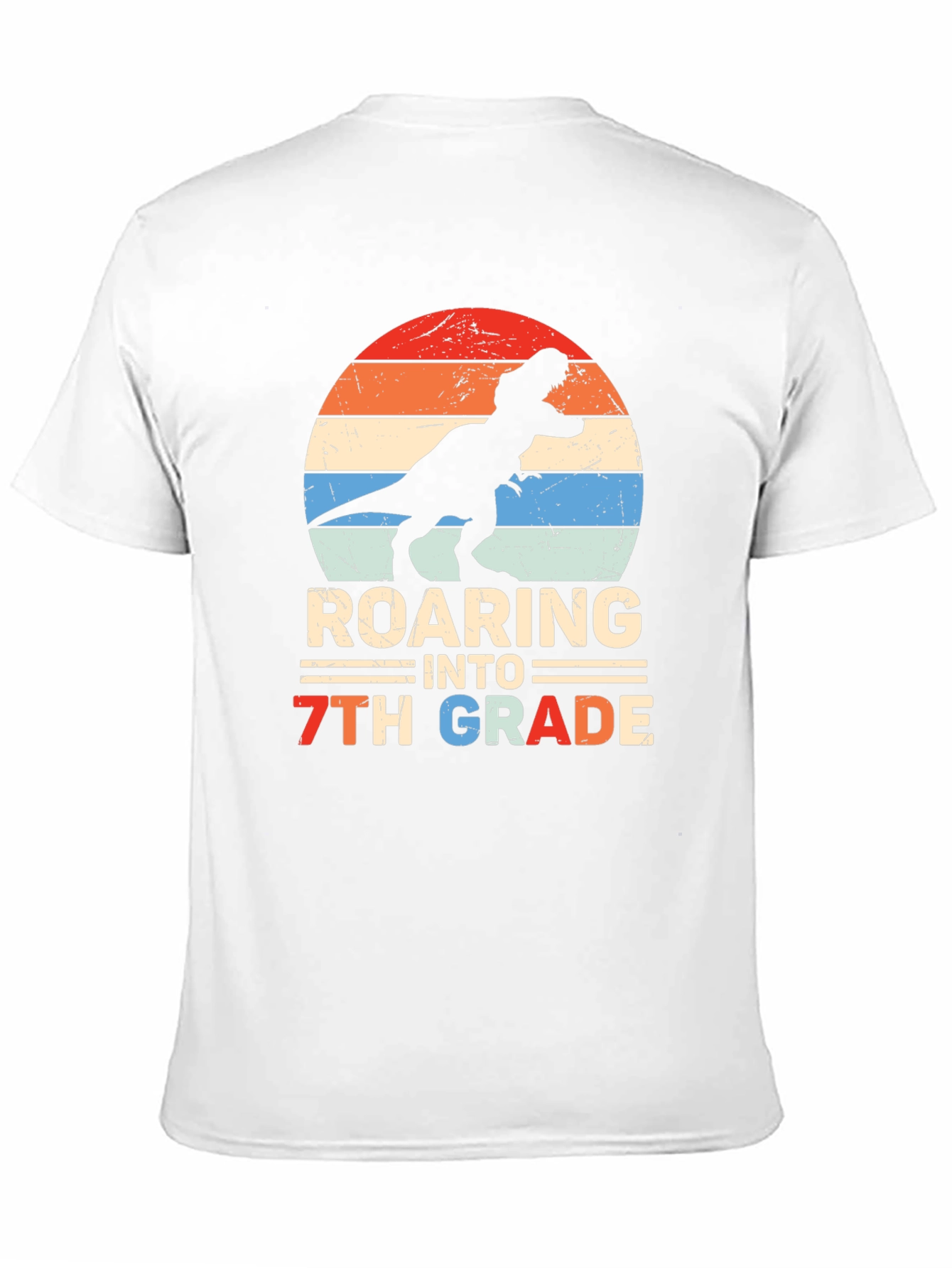 Roaring Into 7th Grade Dinosaur T-Shirt