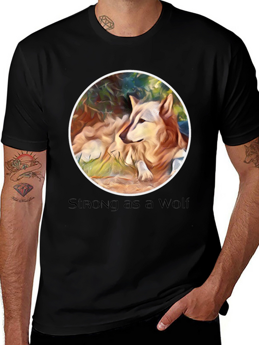 Strong as a Wolf Graphic Tee - Premium Comfort
