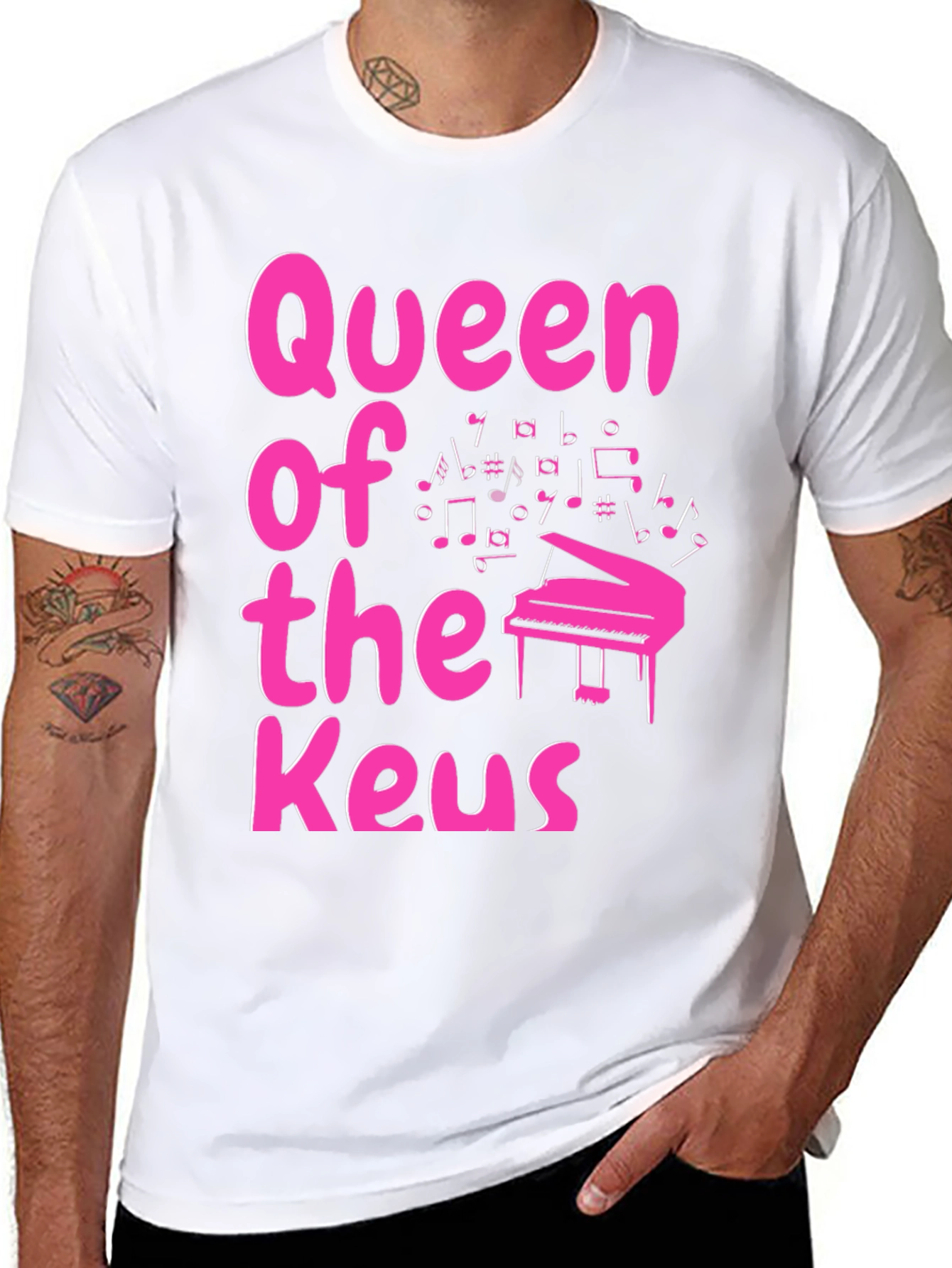 Queen of the Keys Pink Piano T-Shirt
