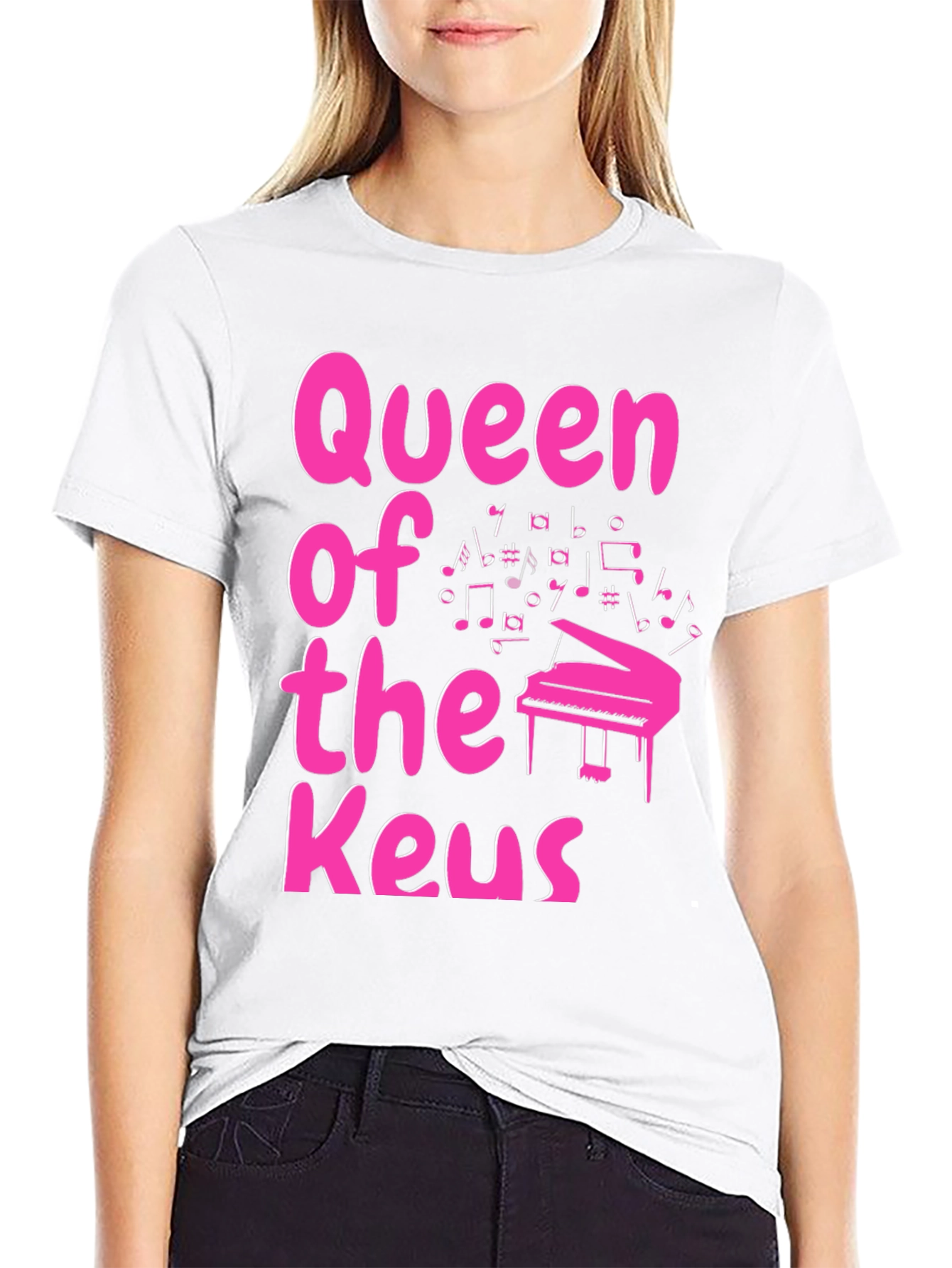 Queen of the Keys Pink Piano T-Shirt