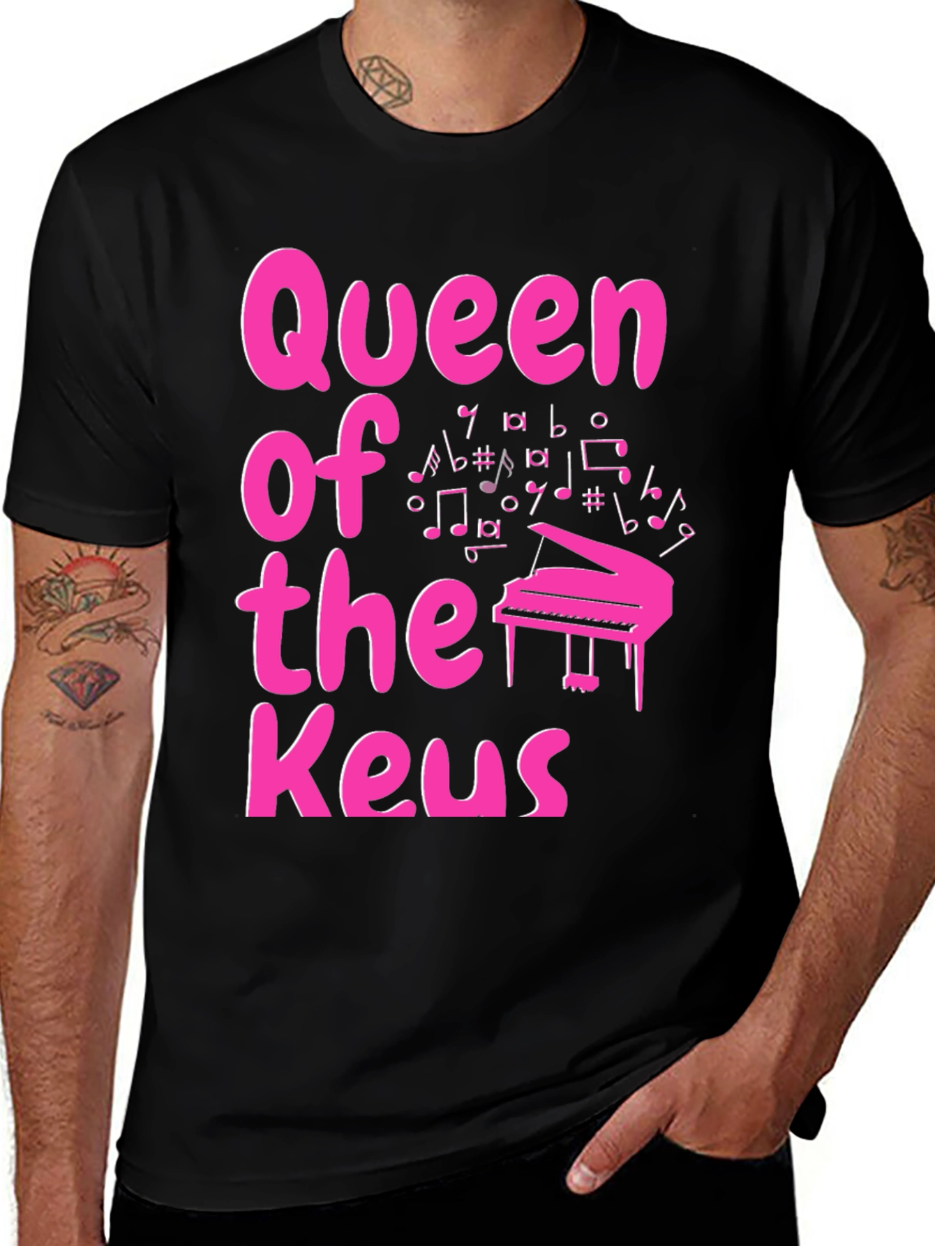 Queen of the Keys Pink Piano T-Shirt