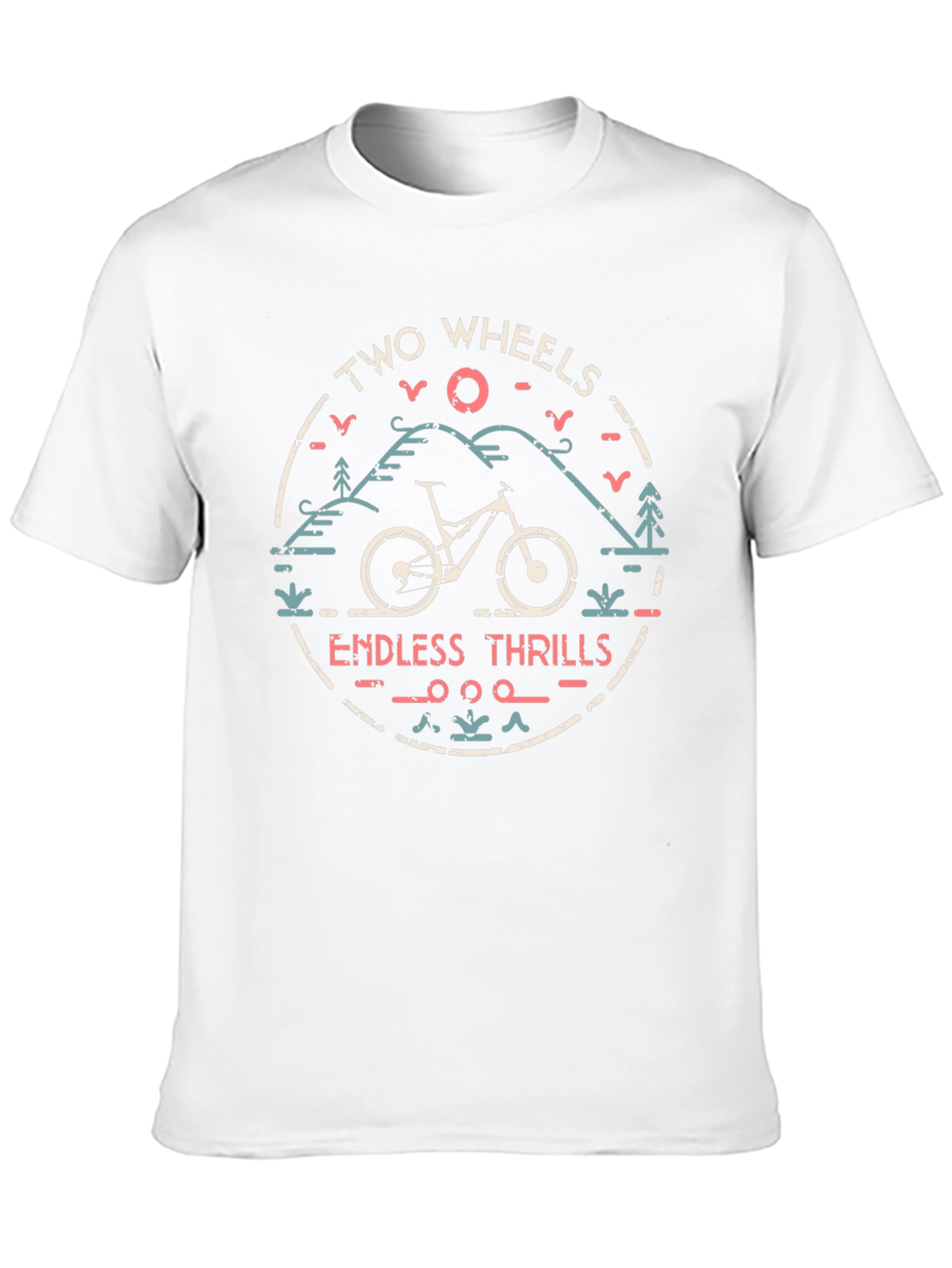 Two Wheels Endless Thrills Mountain Bike Graphic Tee