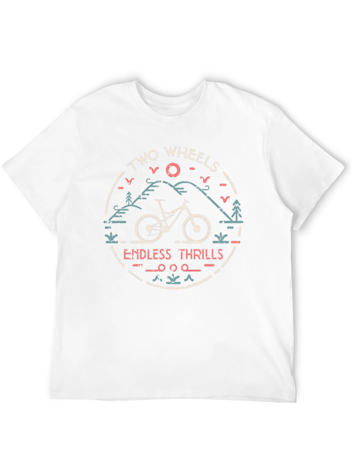 Two Wheels Endless Thrills Mountain Bike Graphic Tee