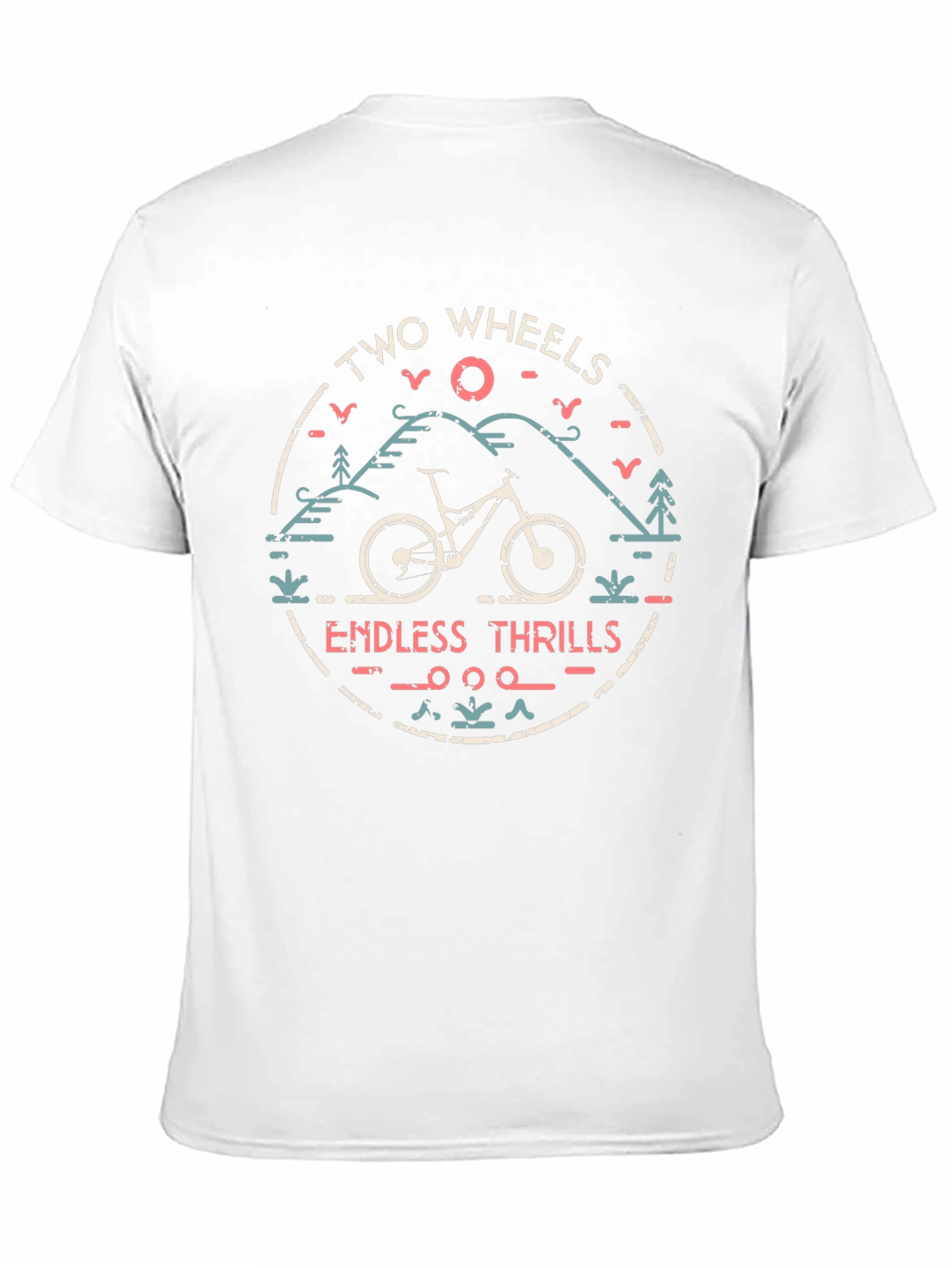 Two Wheels Endless Thrills Mountain Bike Graphic Tee