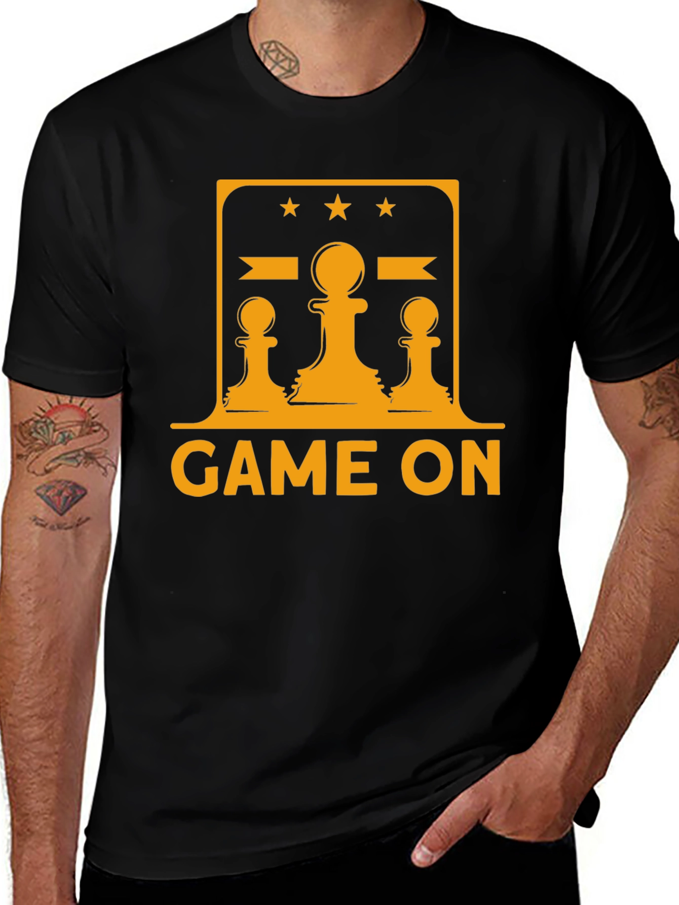 Game On Chess T-Shirt - Black Graphic Tee