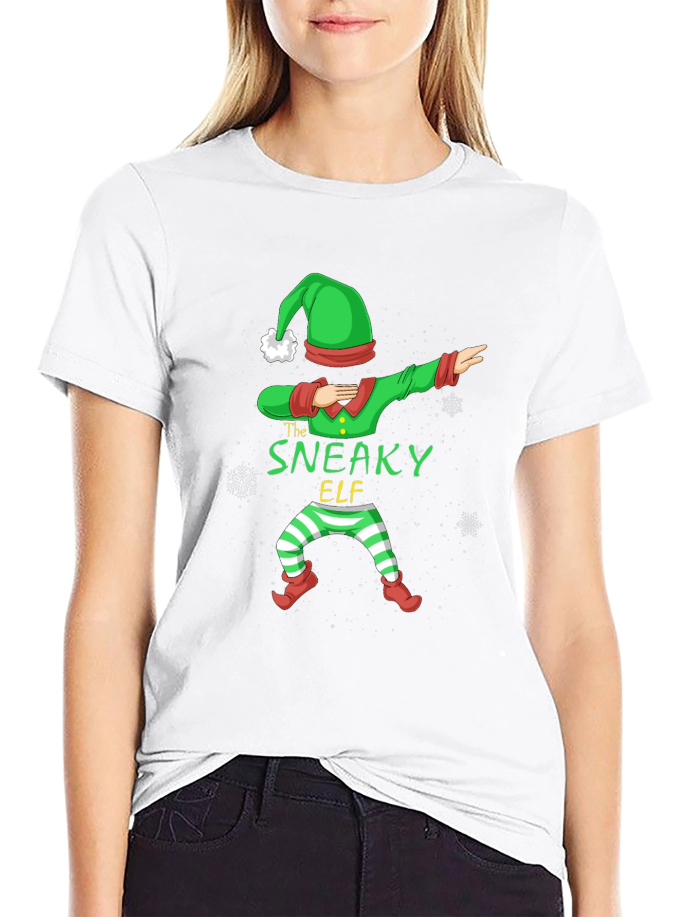Sneaky Elf Dab T-Shirt - Christmas Holiday Tee