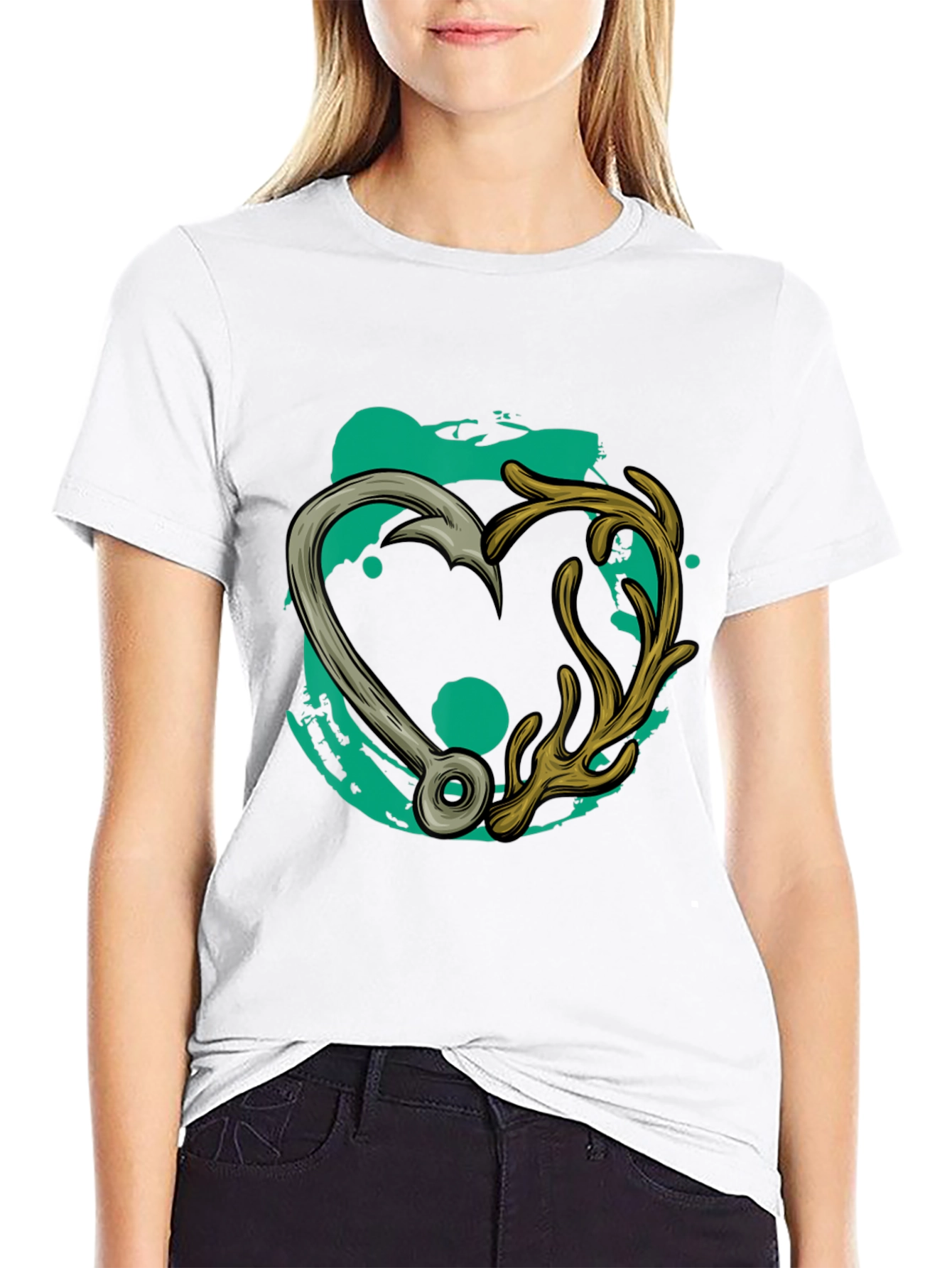 Fishing & Hunting Love T-Shirt: Hook Meets Antler Tee