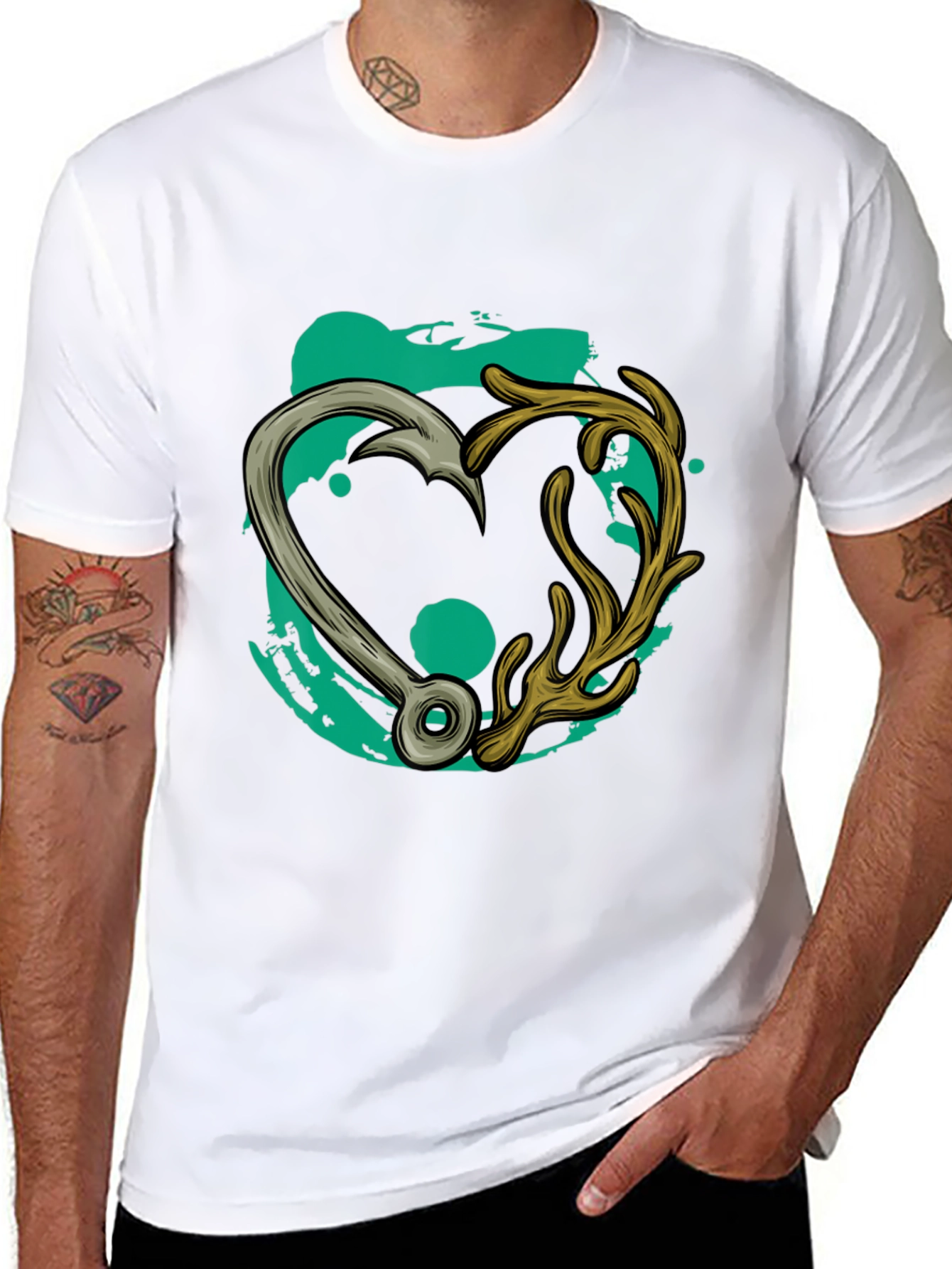 Fishing & Hunting Love T-Shirt: Hook Meets Antler Tee