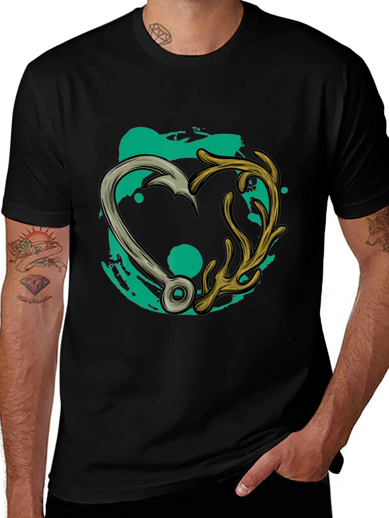 Fishing & Hunting Love T-Shirt: Hook Meets Antler Tee