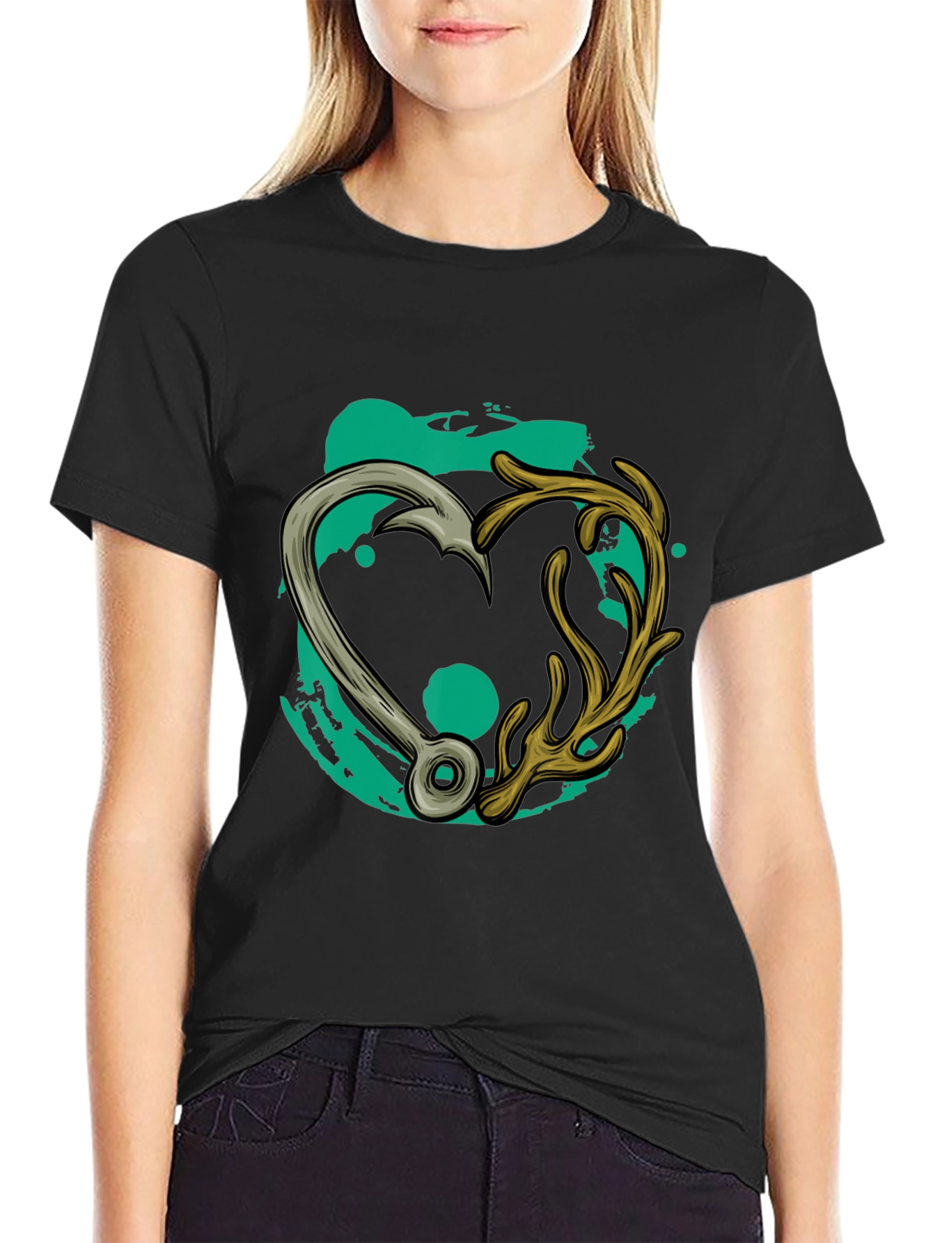 Fishing & Hunting Love T-Shirt: Hook Meets Antler Tee