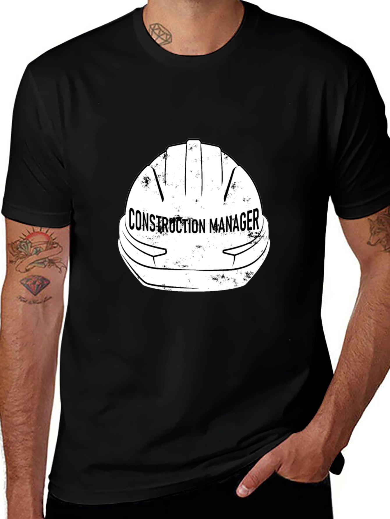 Construction Manager Hard Hat Graphic T-Shirt