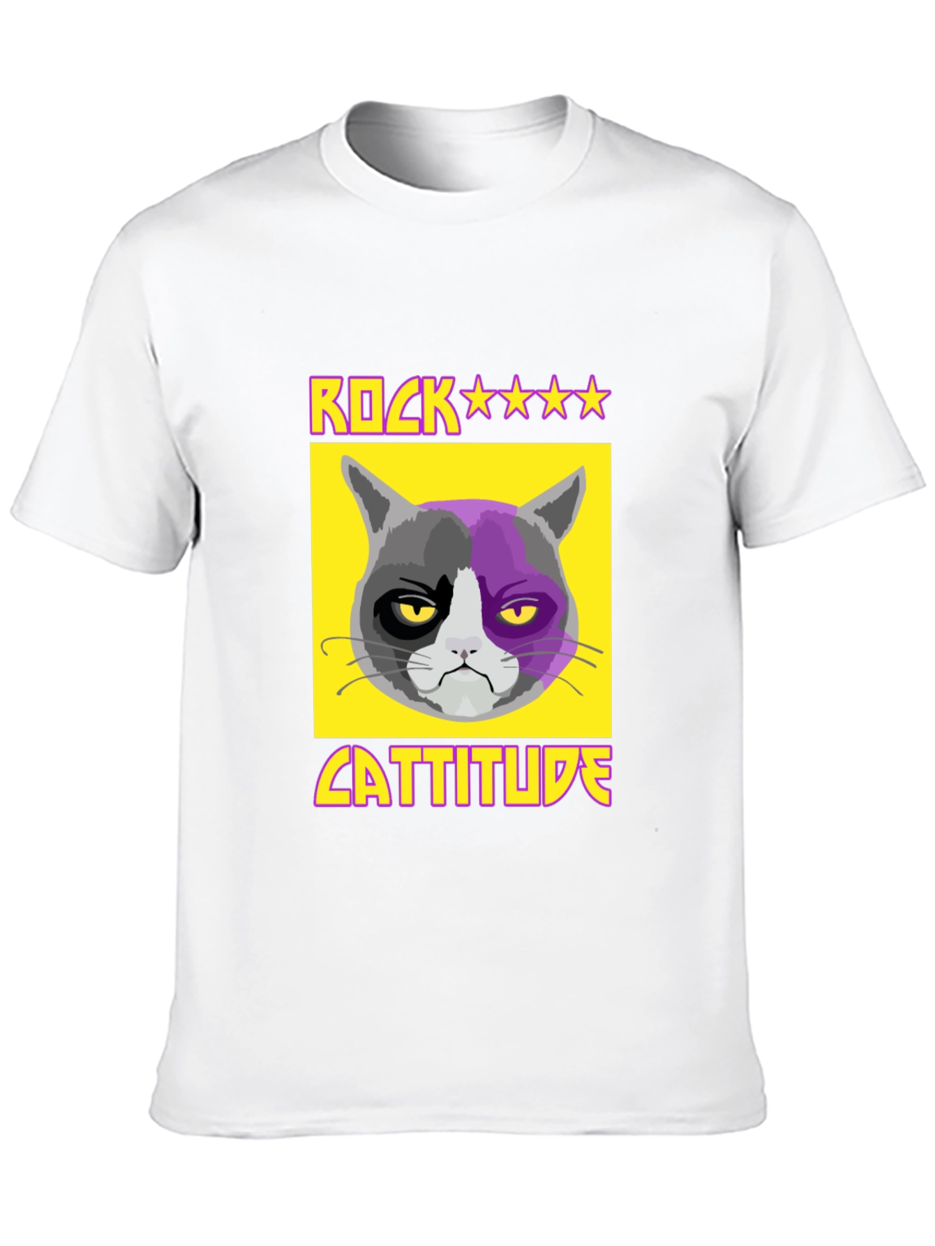 Rock Cattitude Graphic T-Shirt - Grumpy Cat Tee
