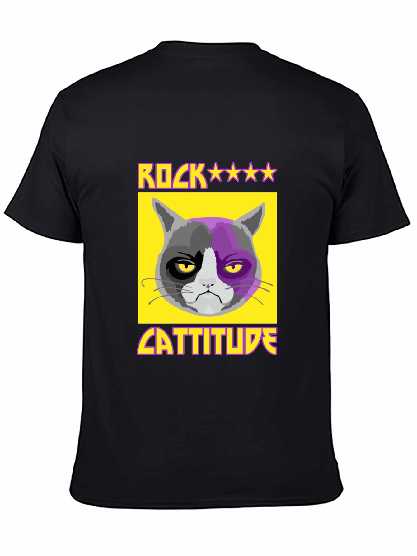 Rock Cattitude Graphic T-Shirt - Grumpy Cat Tee