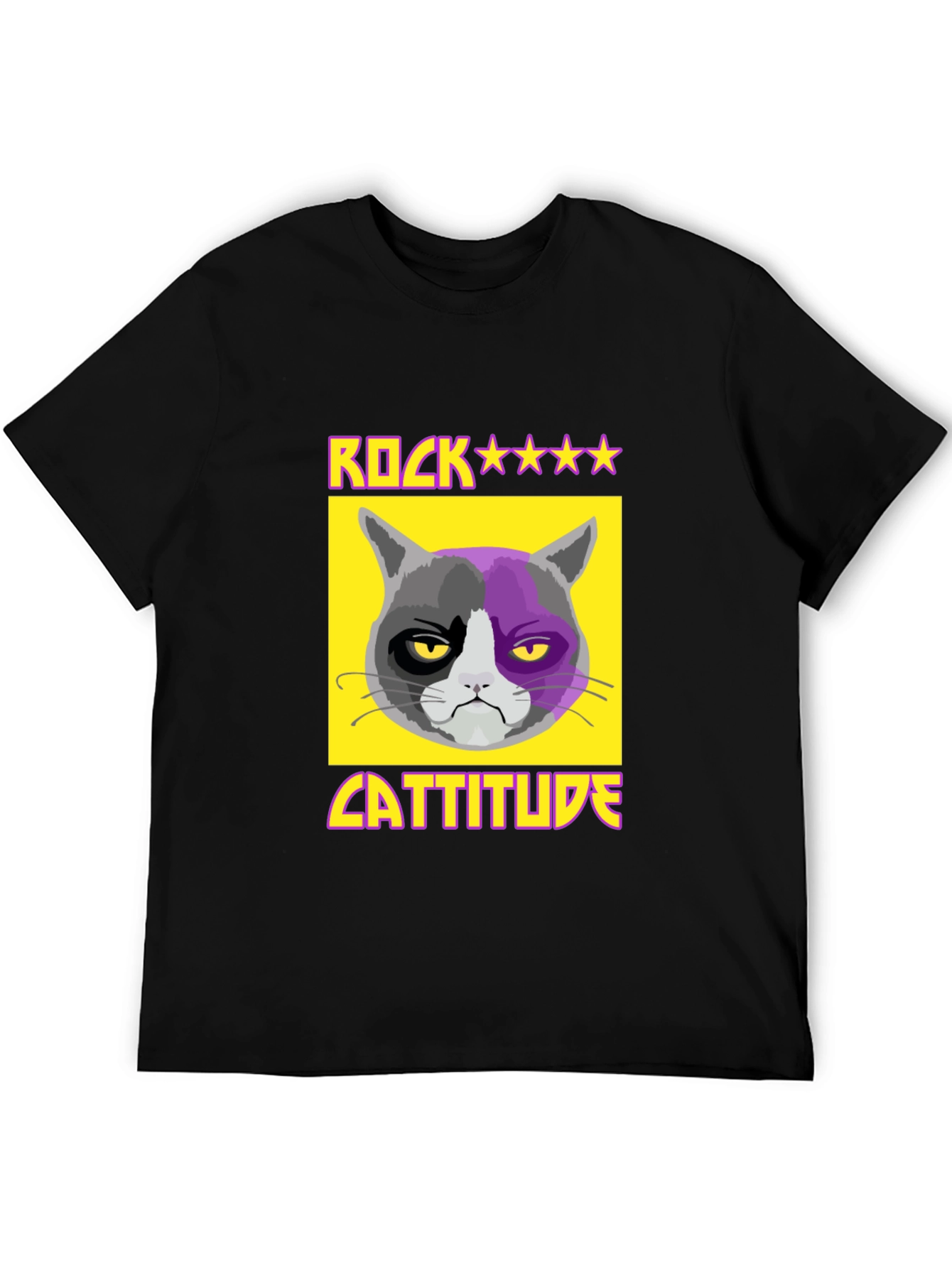 Rock Cattitude Graphic T-Shirt - Grumpy Cat Tee