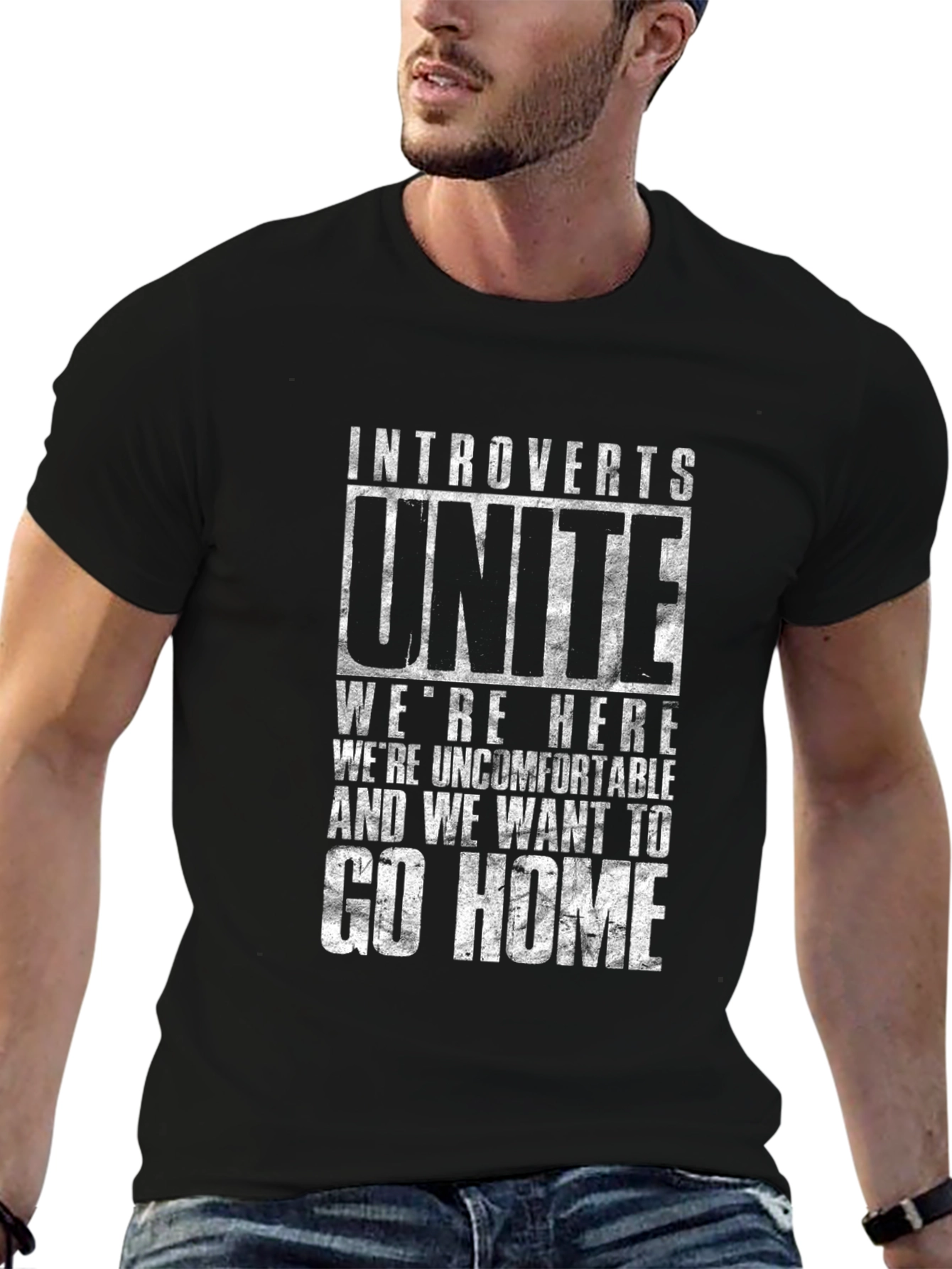 Introvert Unite Graphic Tee - Black