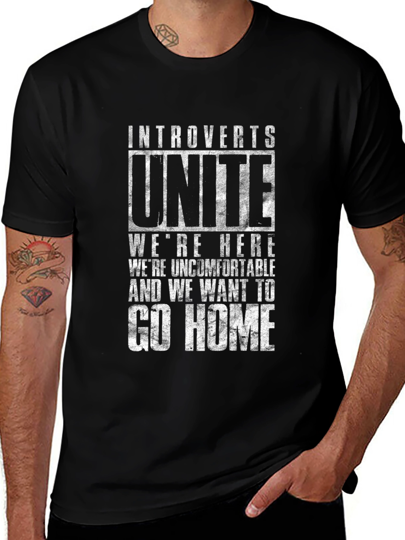Introvert Unite Graphic Tee - Black