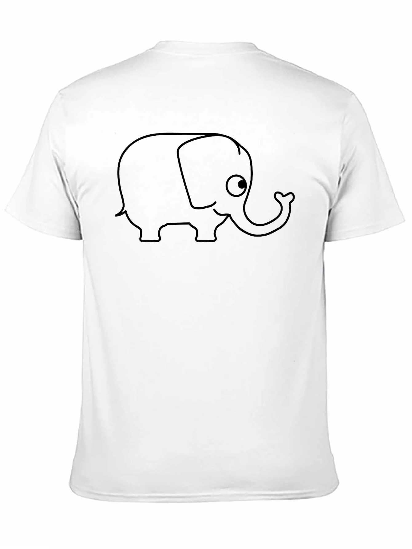 Cute Elephant Graphic Tee - Black Cotton T-Shirt