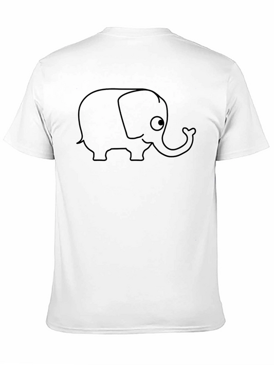Cute Elephant Graphic Tee - Black Cotton T-Shirt