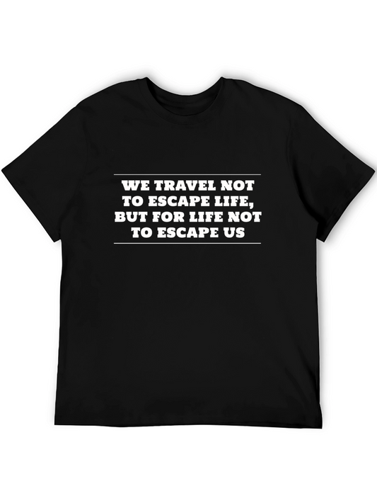 Travel Quote Graphic Tee - Mens Black T-Shirt