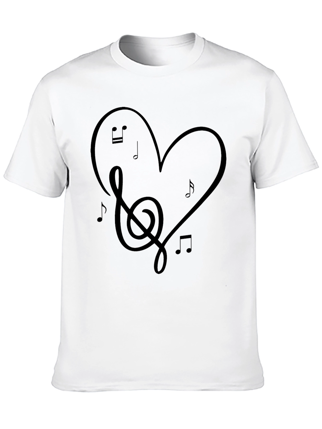 Musical Heart T-Shirt - Black Graphic Tee