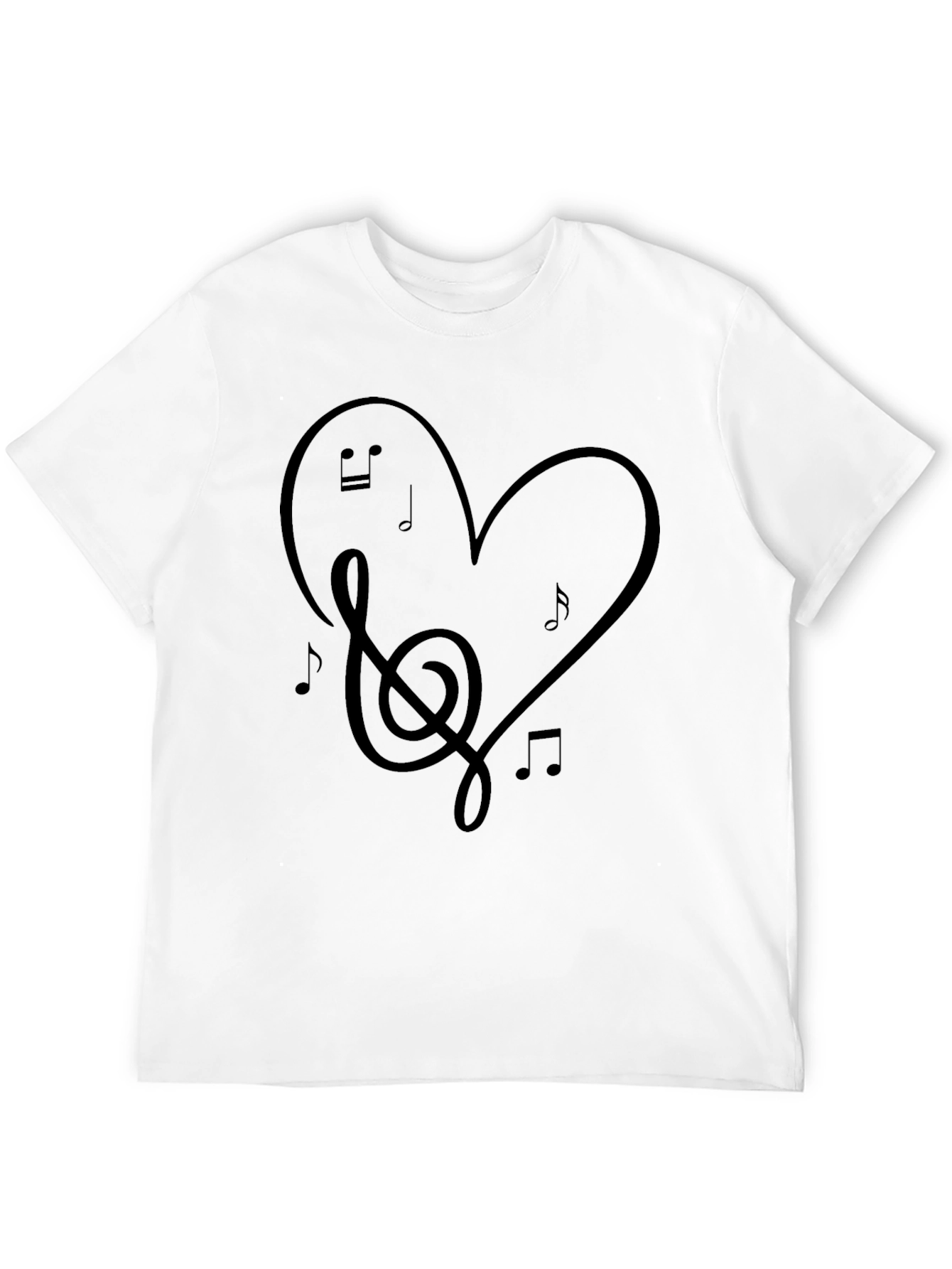 Musical Heart T-Shirt - Black Graphic Tee