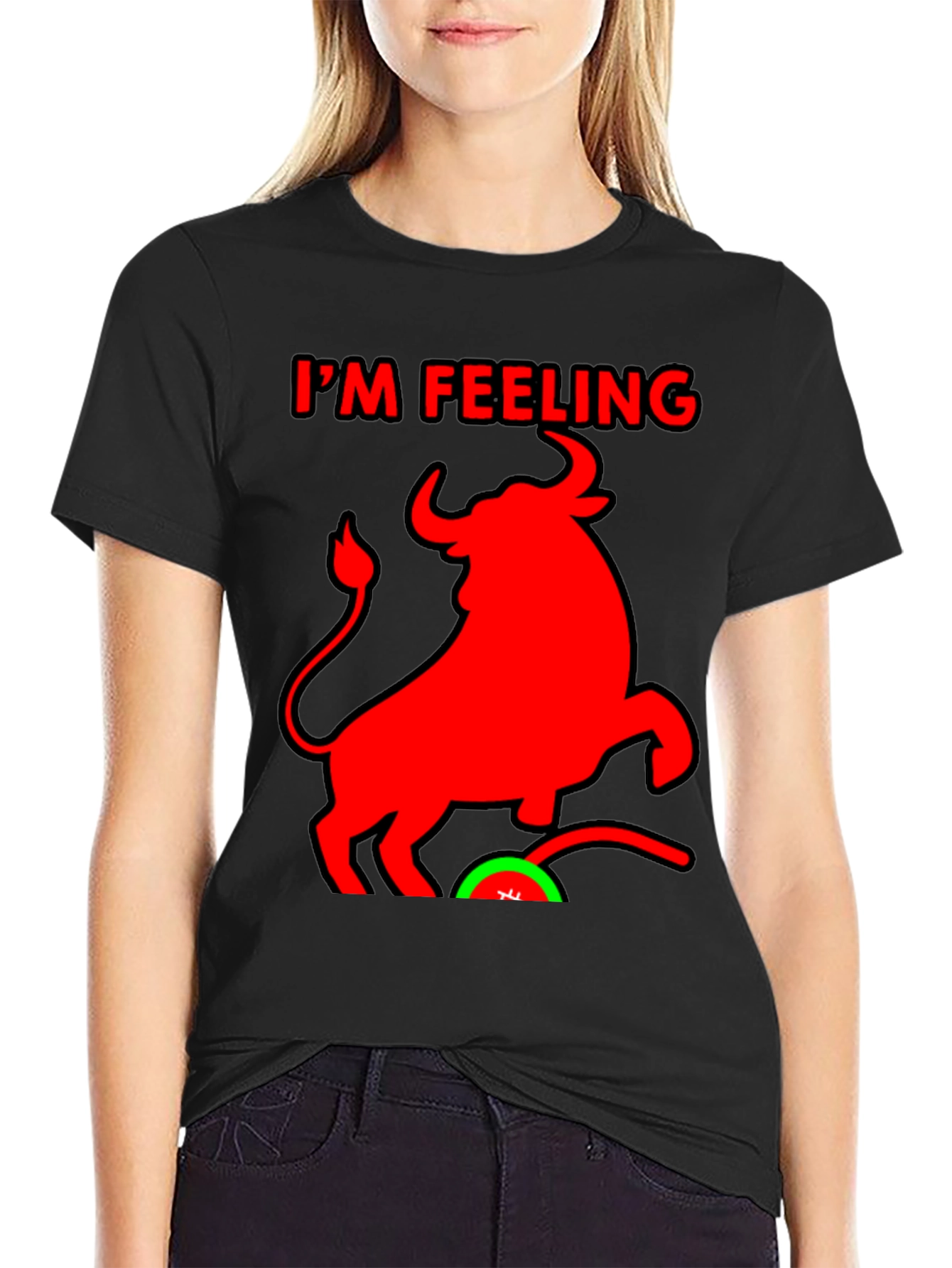 Im Feeling Bullish Black T-Shirt