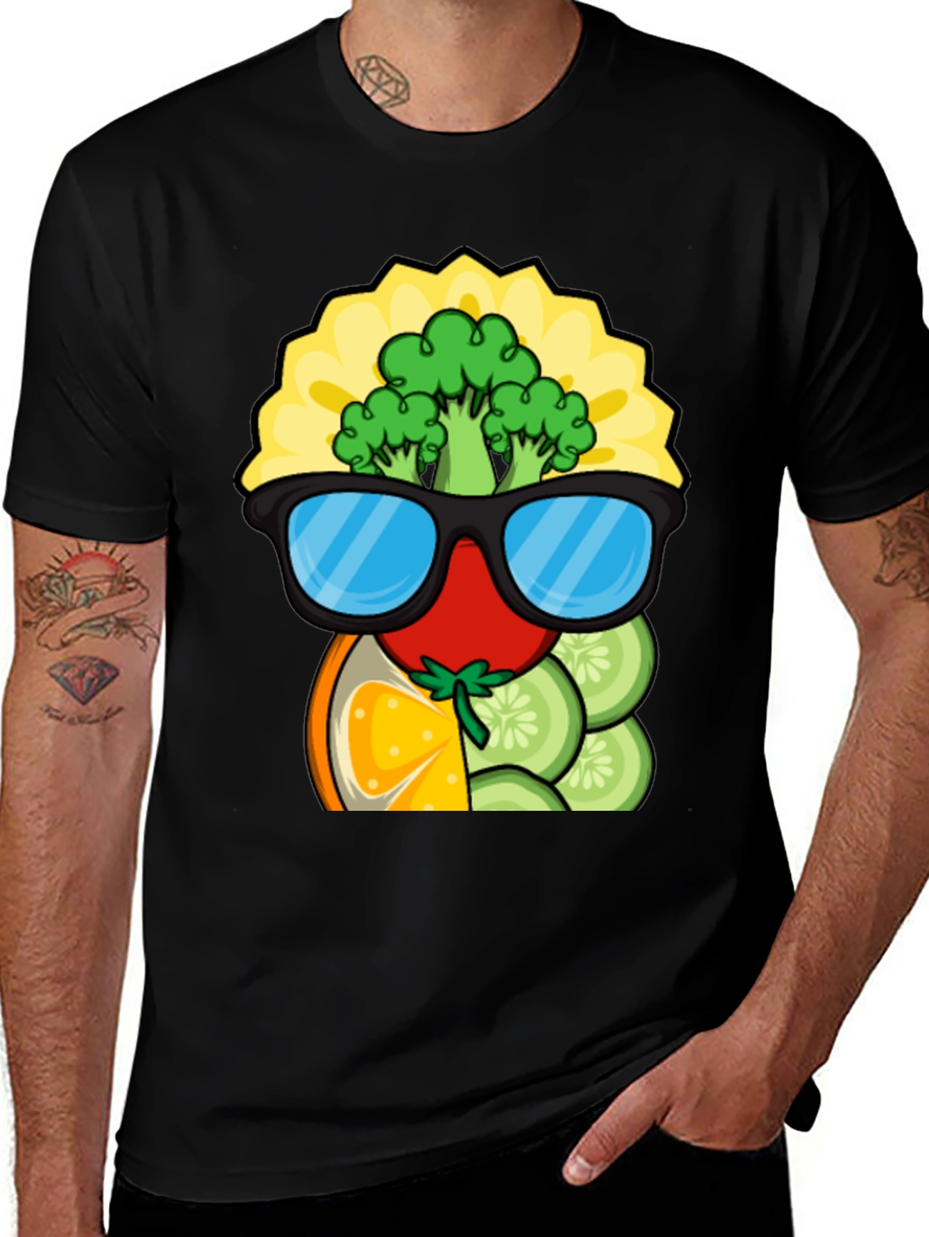 Funky Fruits & Veggies T-Shirt - Quirky Graphic Tee