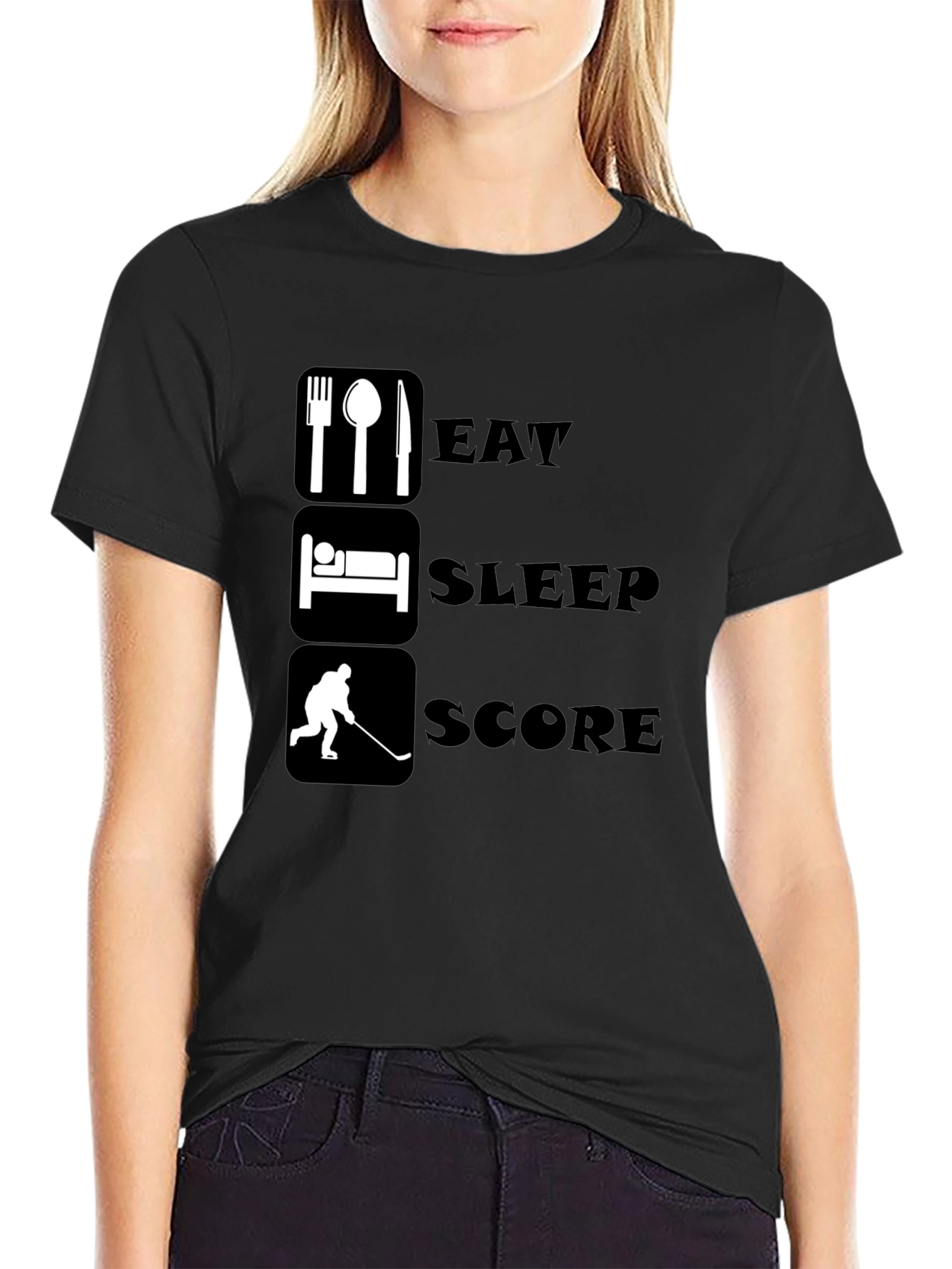 Eat Sleep Score Hockey T-Shirt
